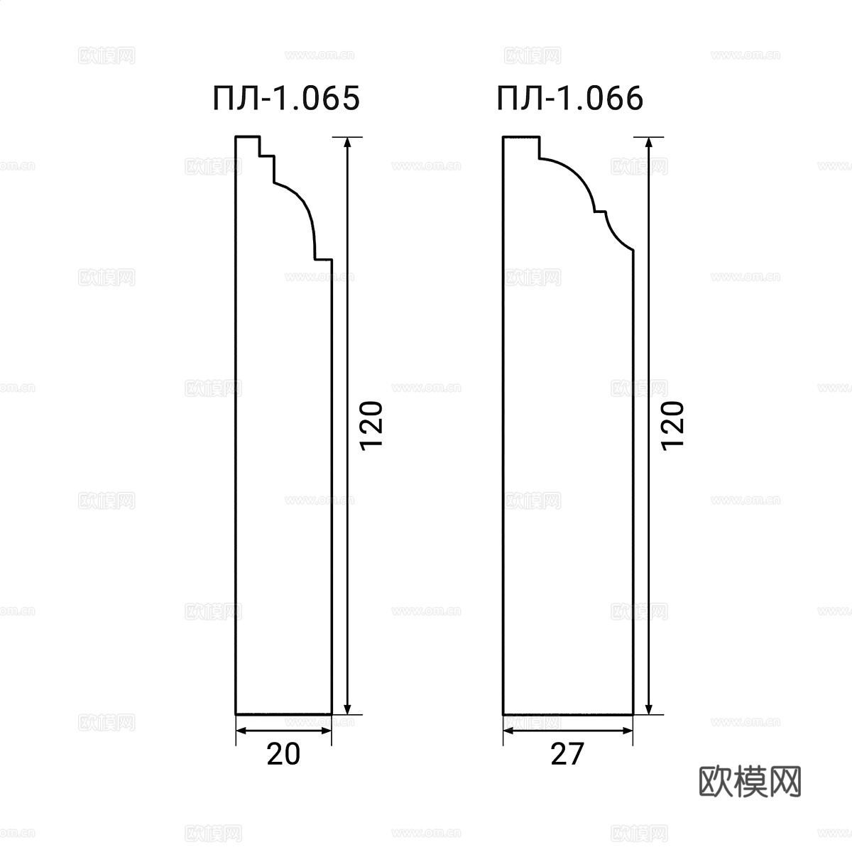 现代北欧踢脚线 踢脚板3d模型