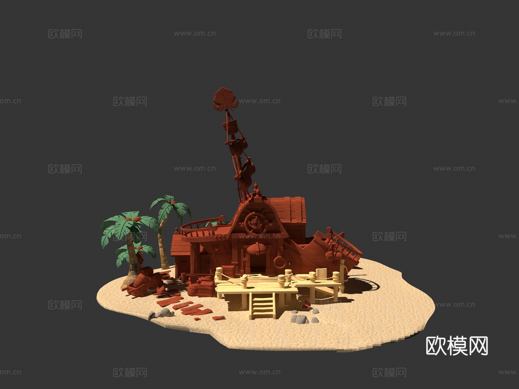 风格化场景3d模型