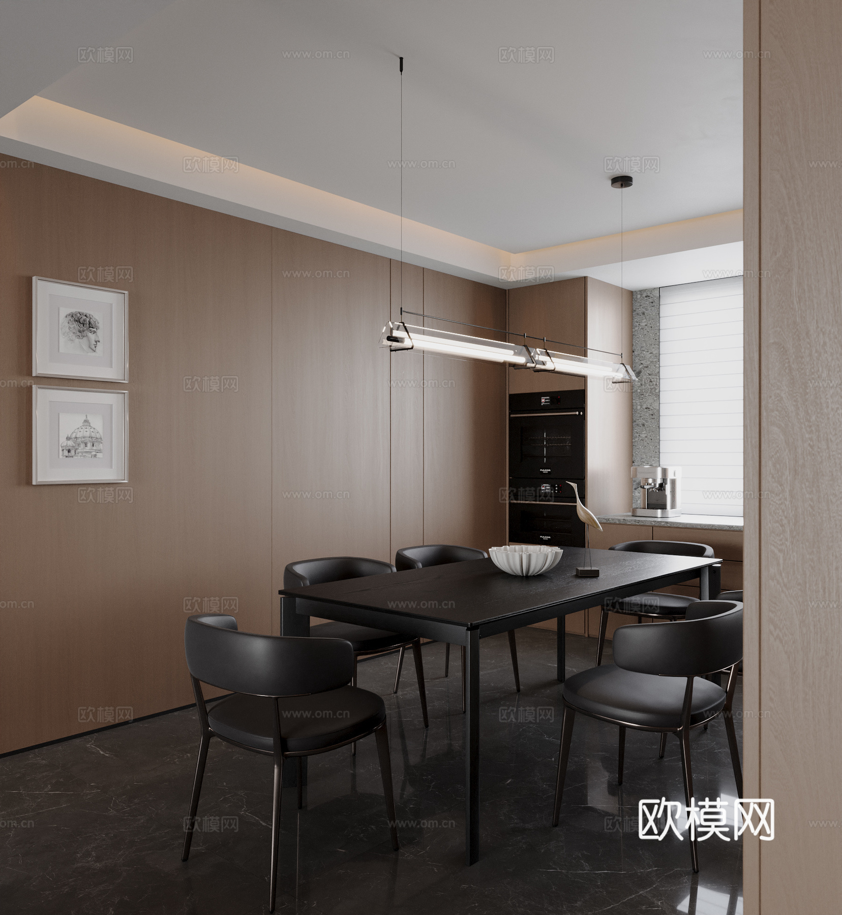 现代意式餐厅su模型