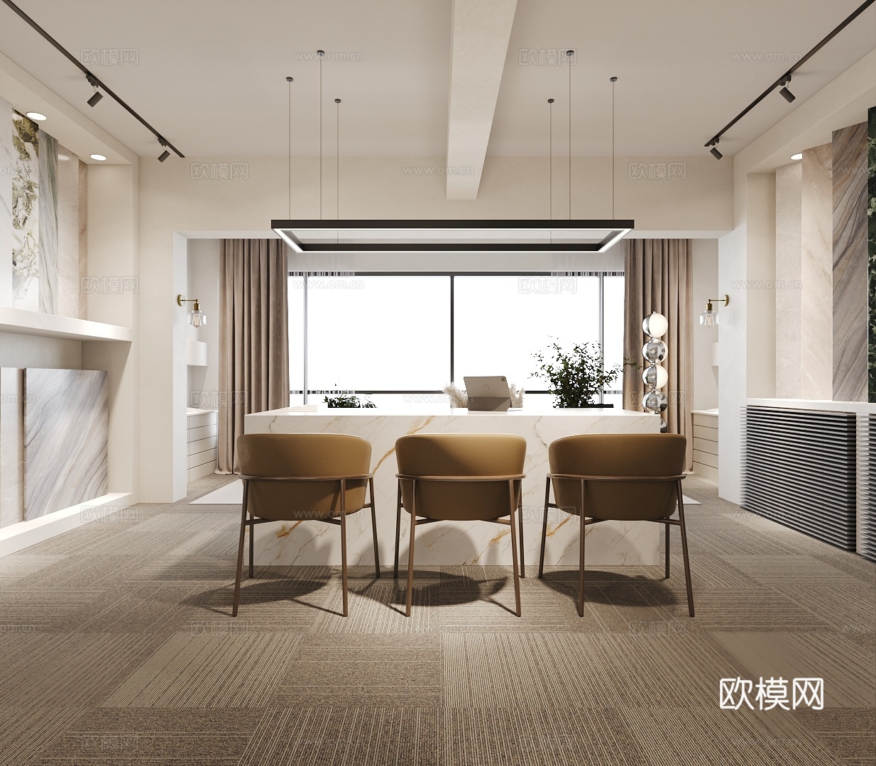 现代瓷砖展厅 瓷砖工作室 主材瓷砖专卖3d模型