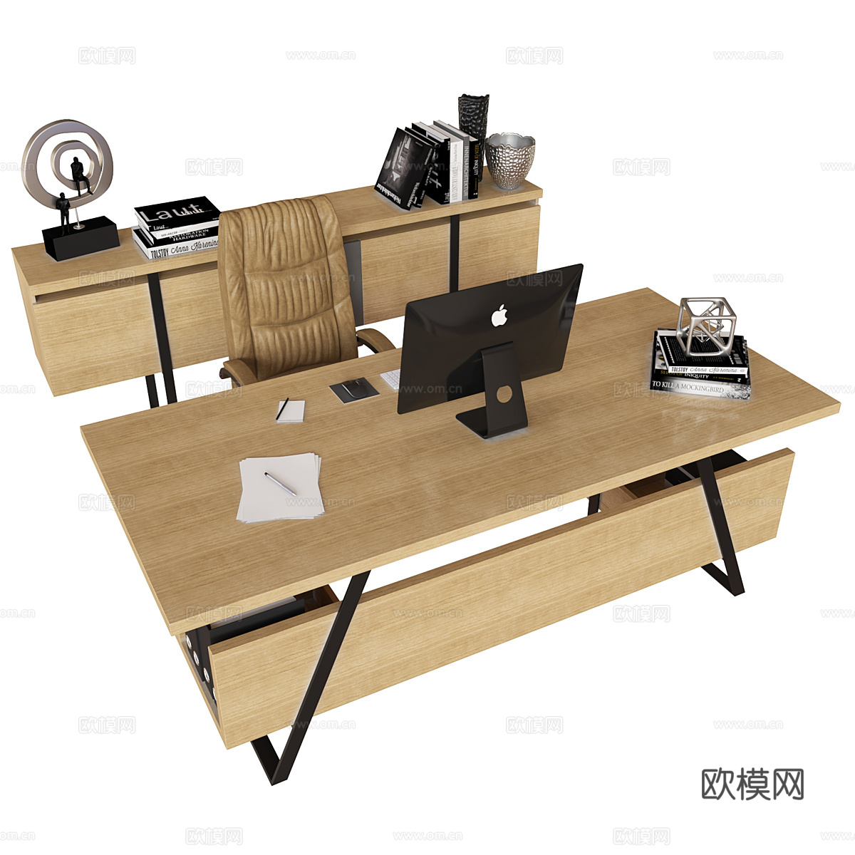现代意式办公桌椅3d模型