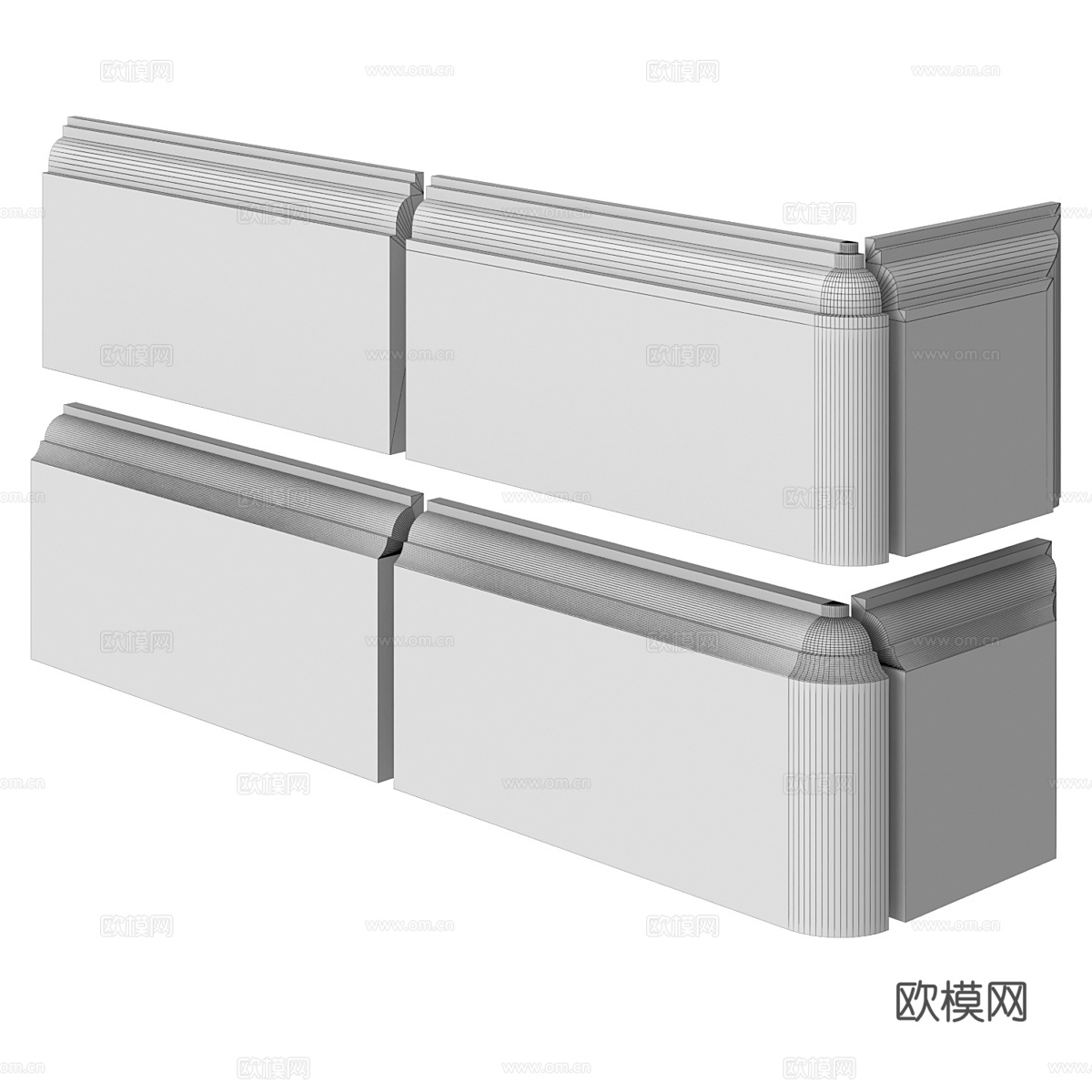 现代北欧踢脚线 踢脚板3d模型