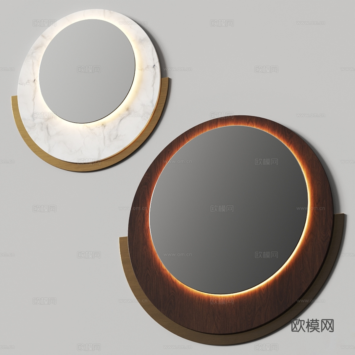 现代意式轻奢装饰镜子3d模型
