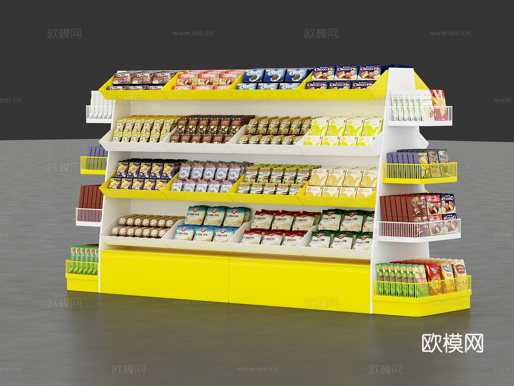 货架超市货架零食架陈列架3d模型