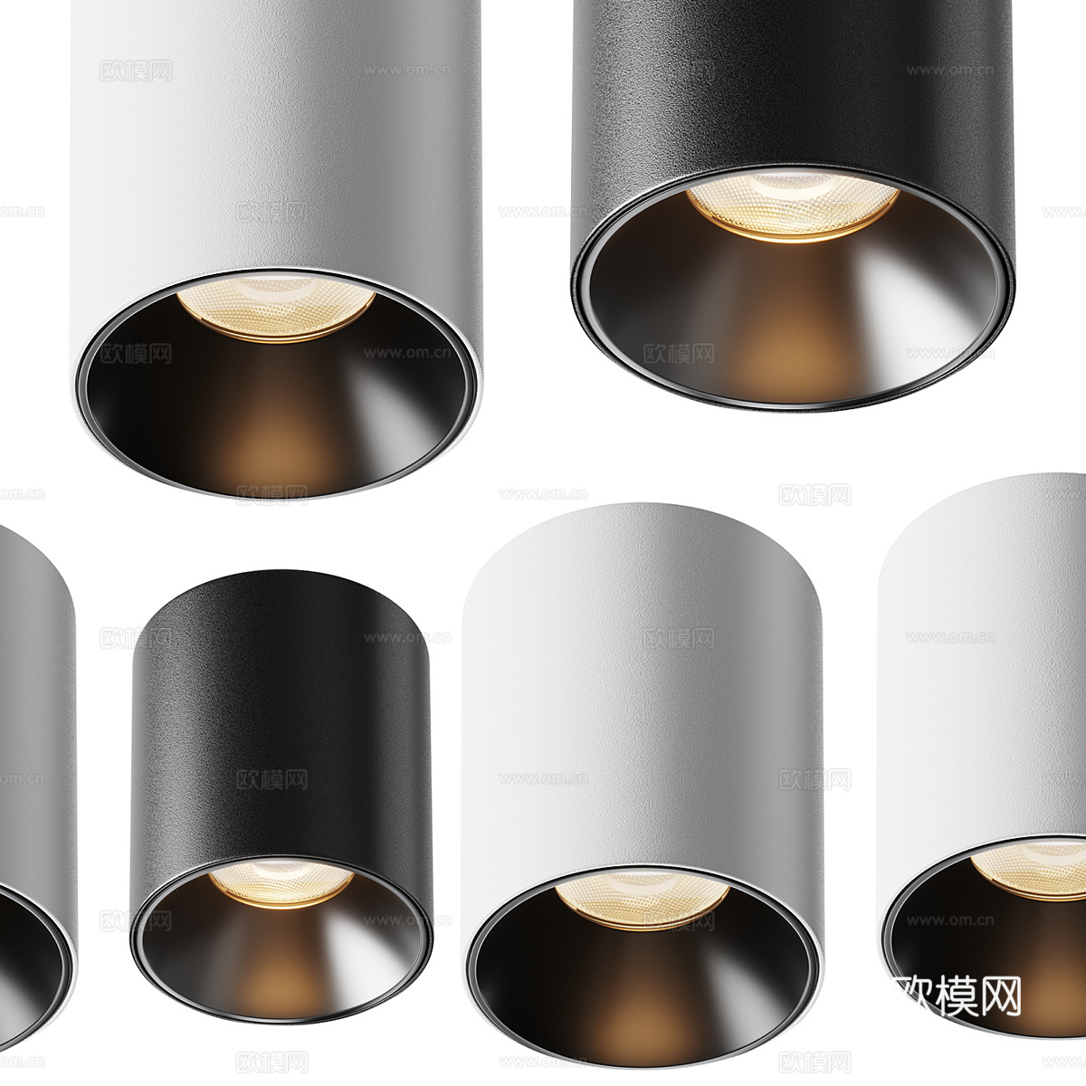 现代简约筒灯 射灯 展览筒灯 展览射灯3d模型