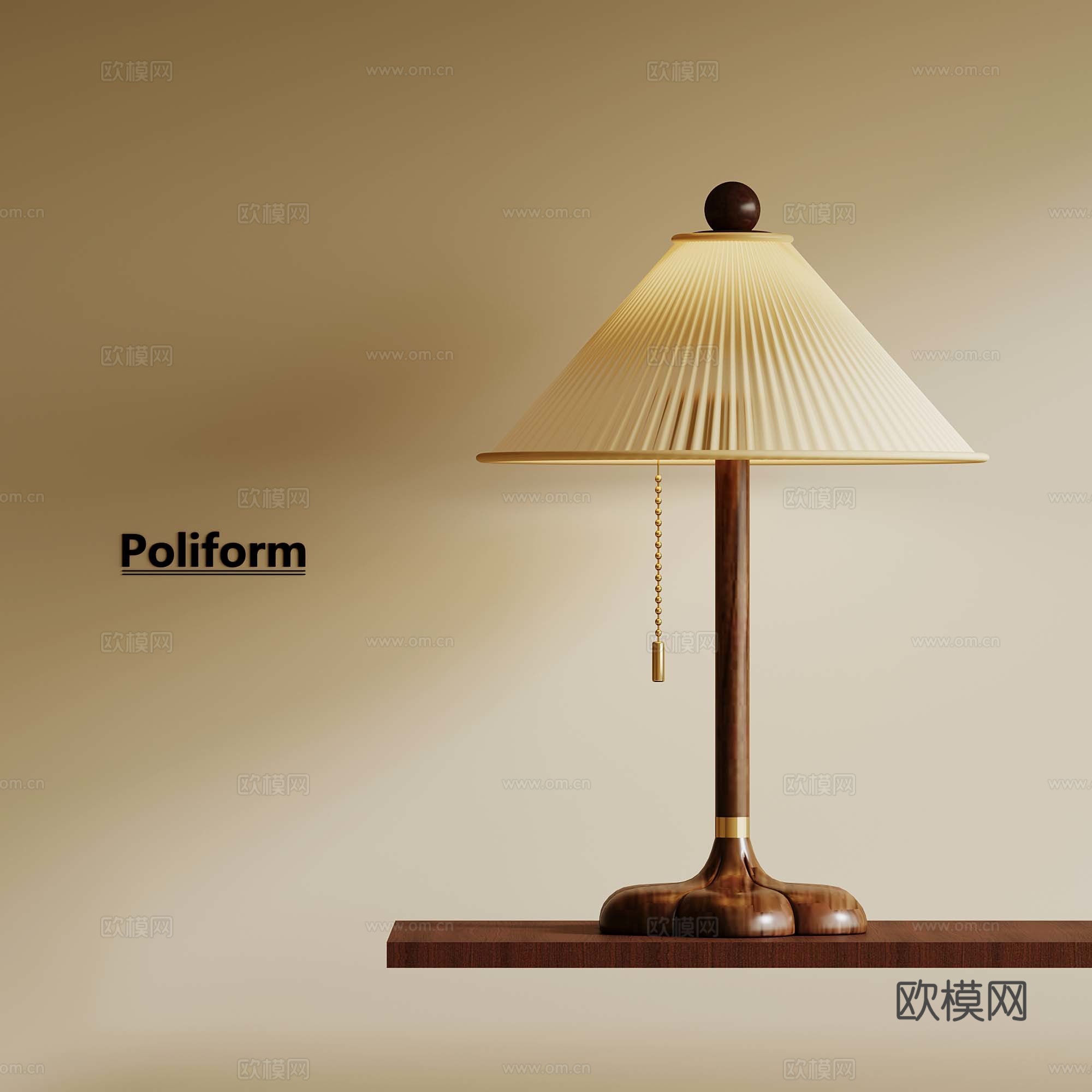 现代中古风台灯 法式台灯su模型