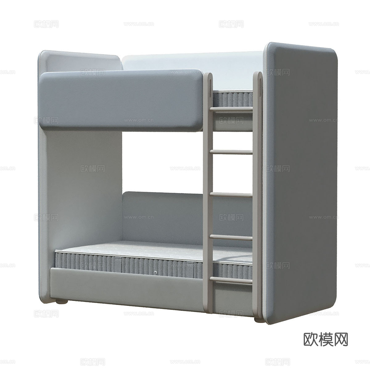现代简约上下床 儿童床 简约床 抱枕3d模型