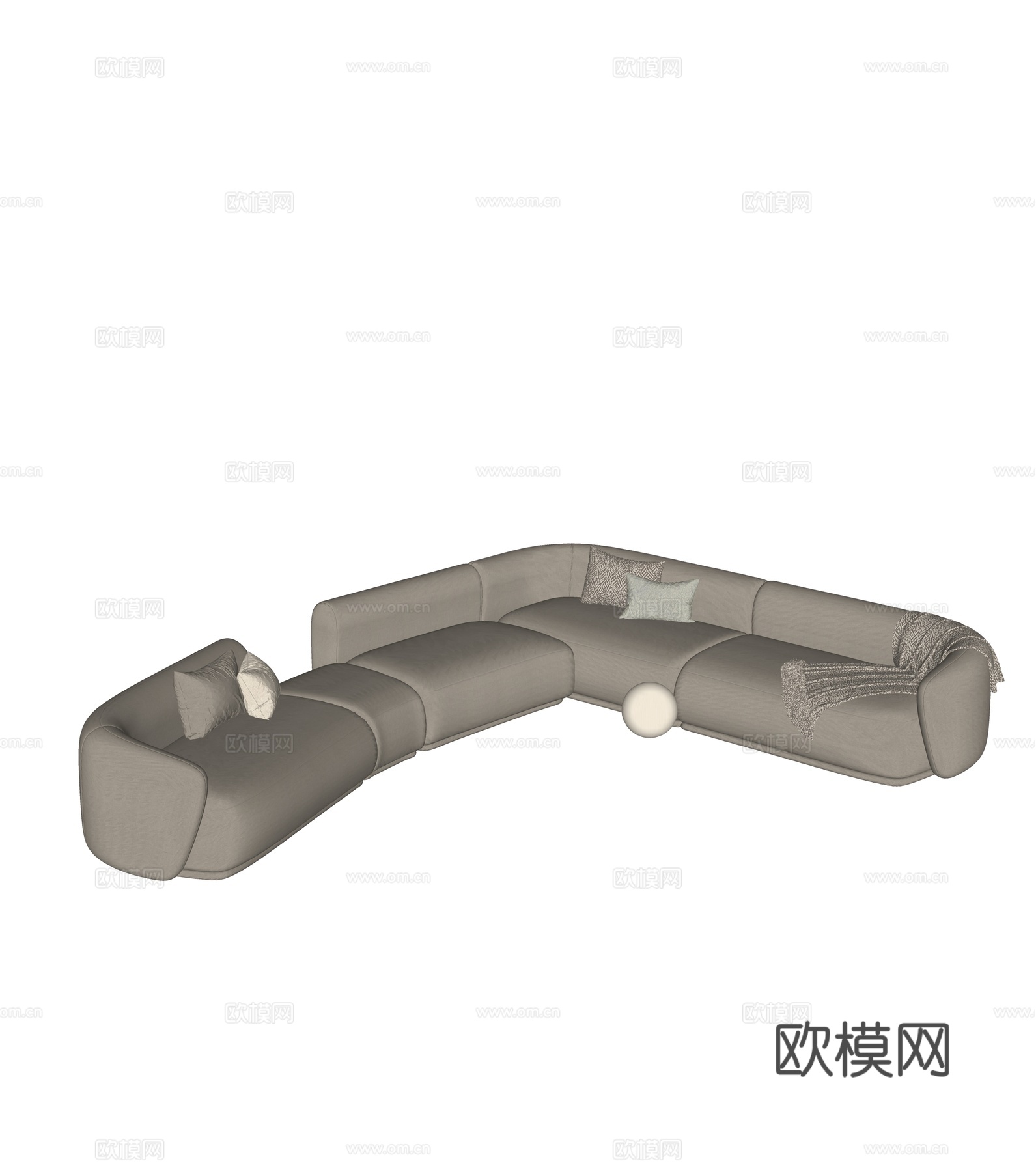 现代多人转角沙发集合su模型