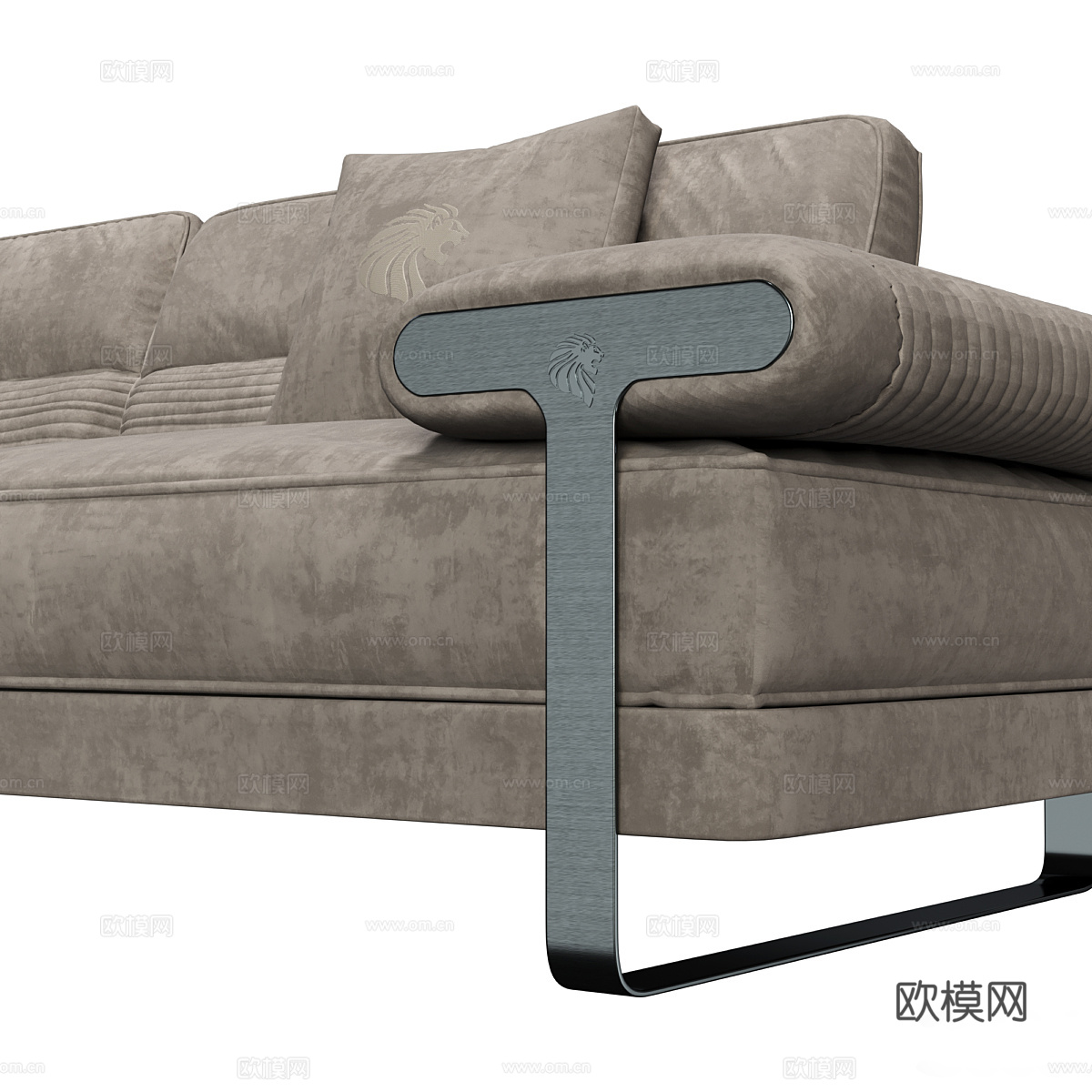 现代意式轻奢布艺休闲沙发3d模型