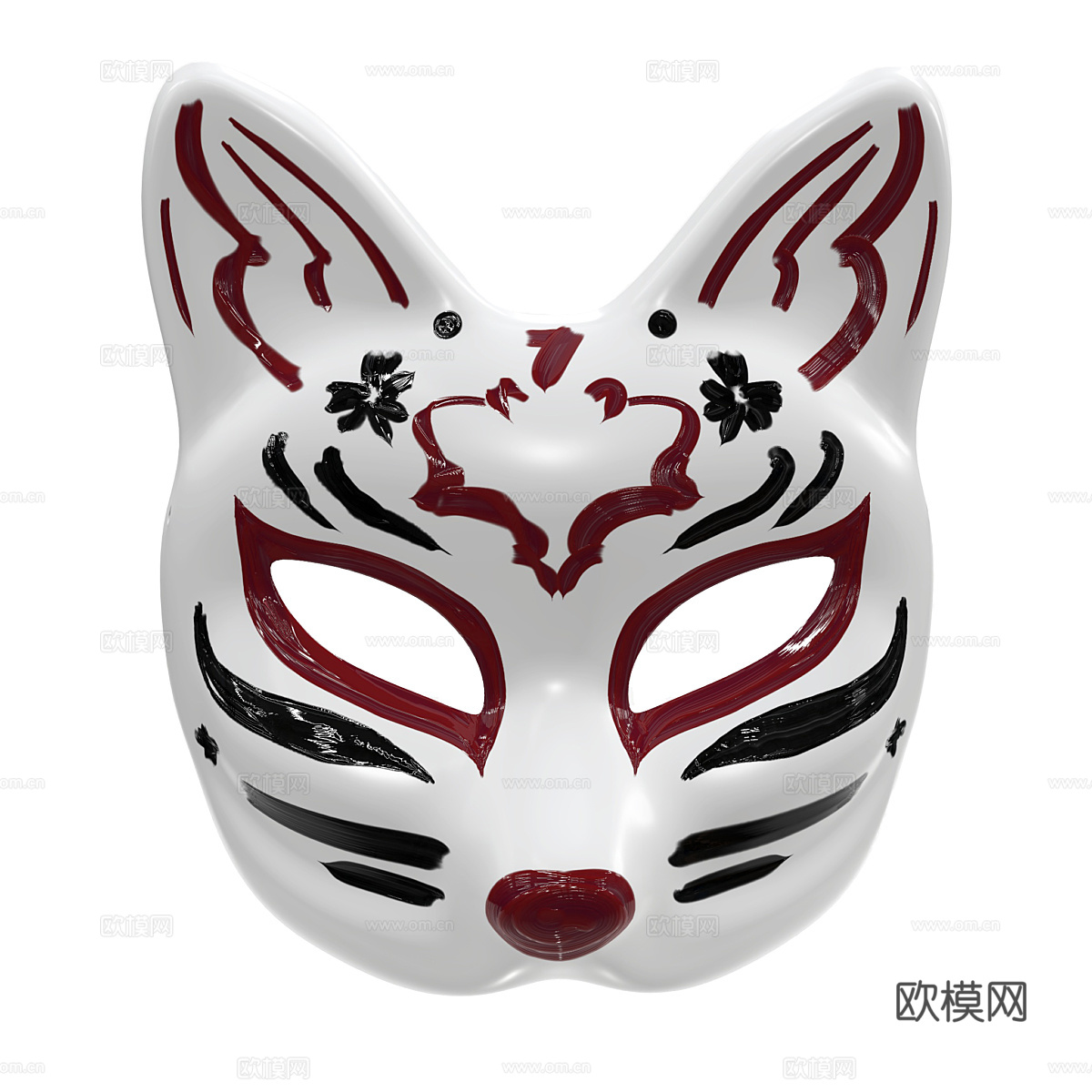 现代日式狐狸面具3d模型