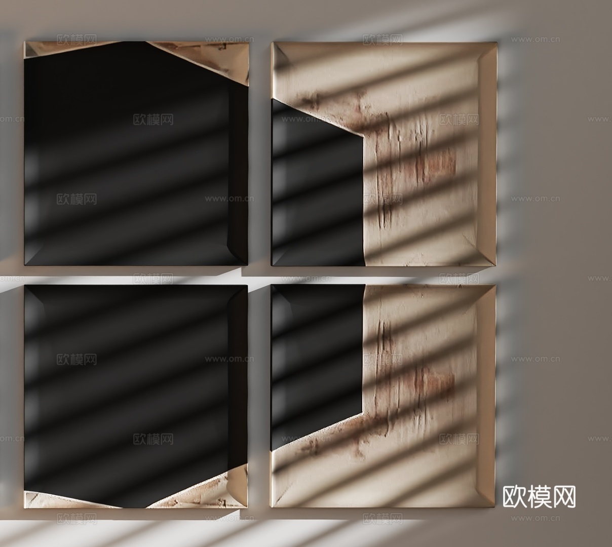 现代组合装饰画3d模型