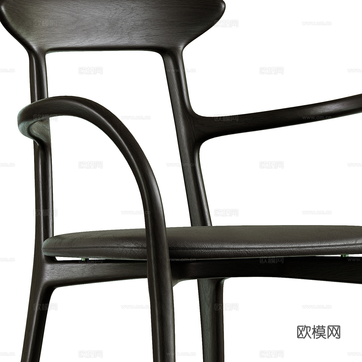 新中式木质单椅3d模型