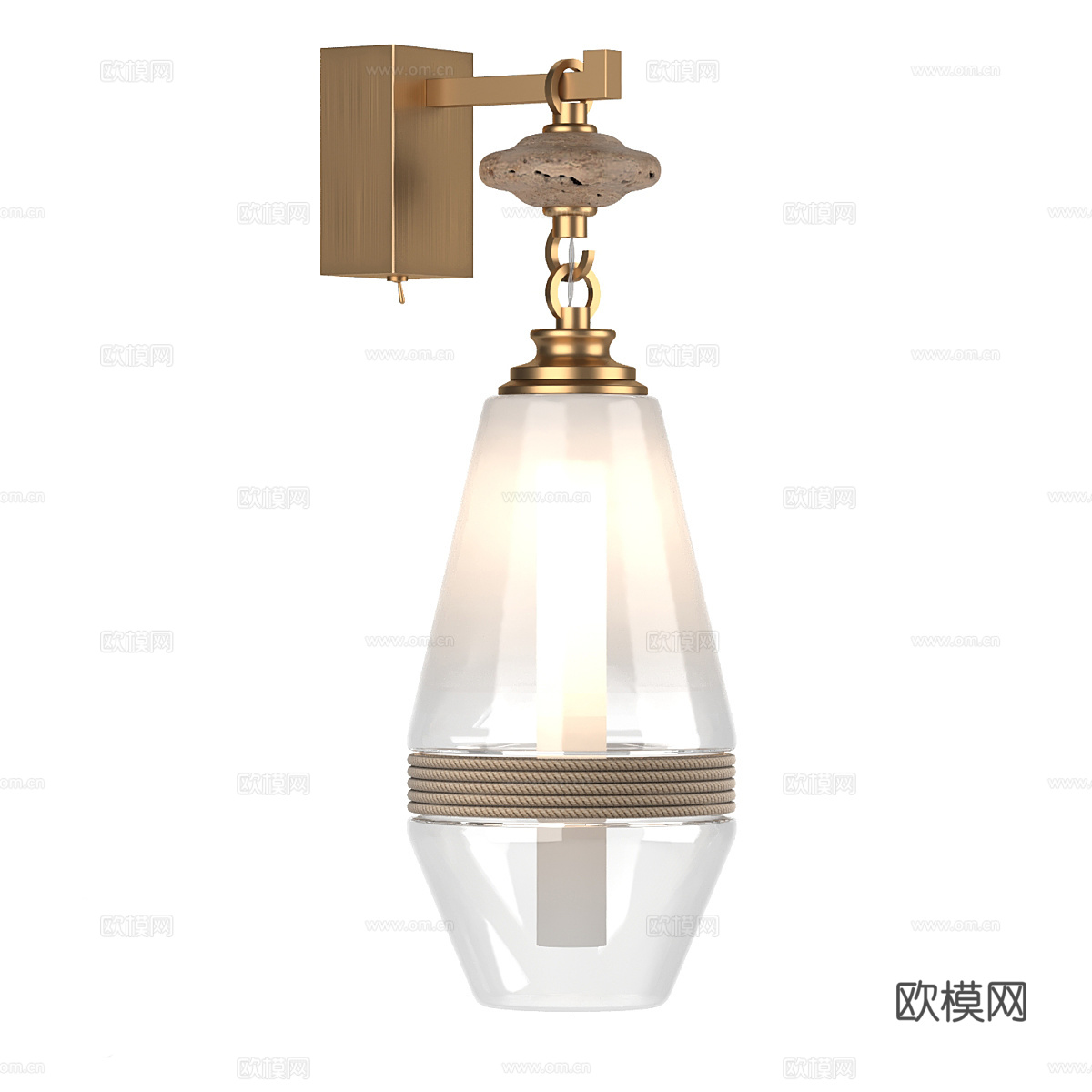 现代轻奢玻璃装饰壁灯3d模型