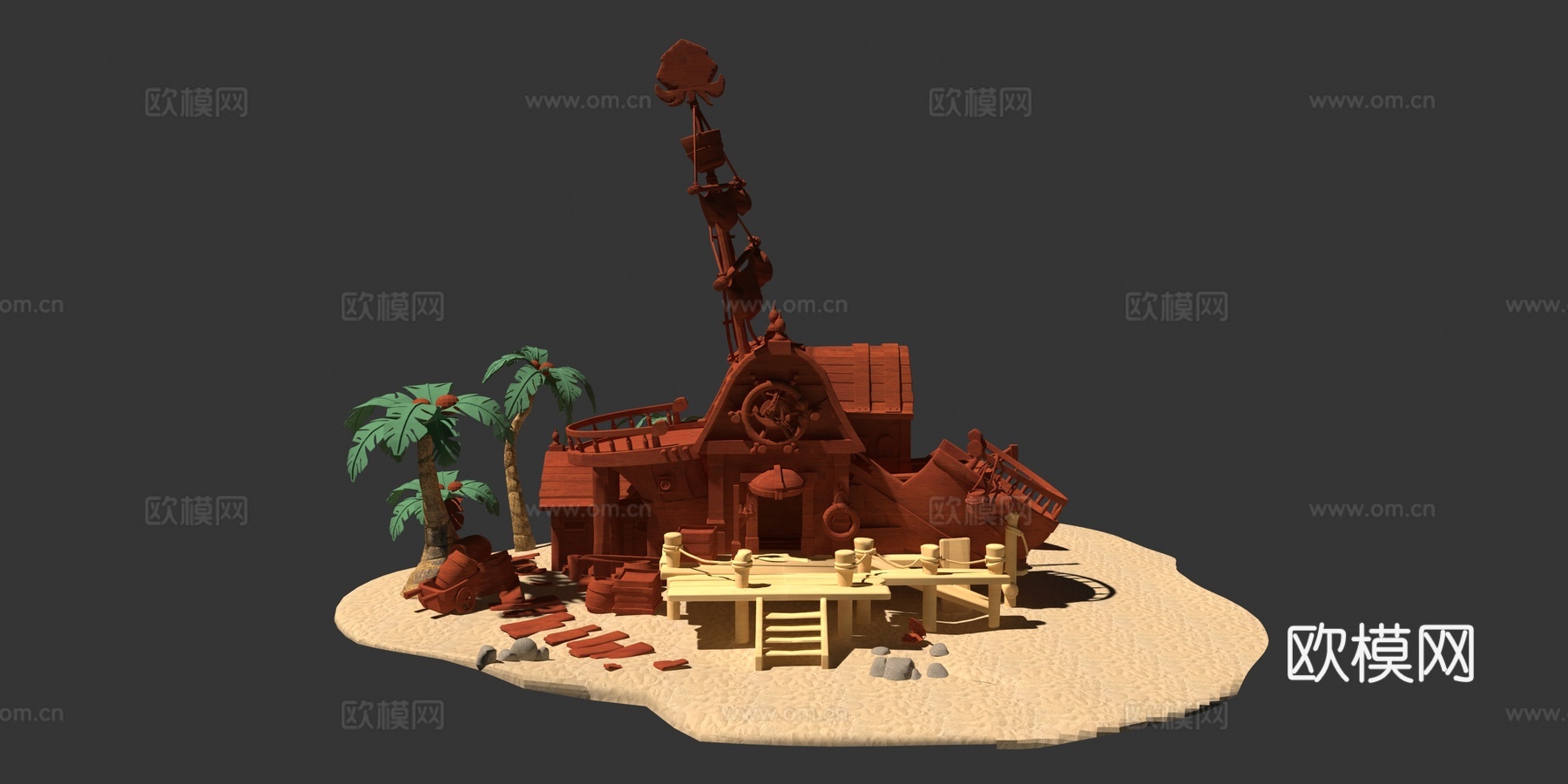 风格化场景3d模型