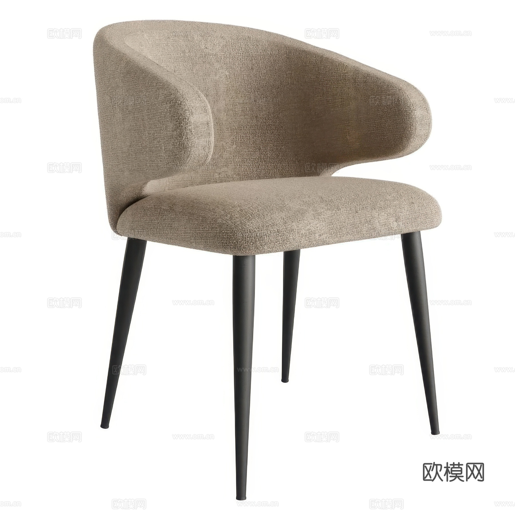 现代意式布艺椅子3d模型