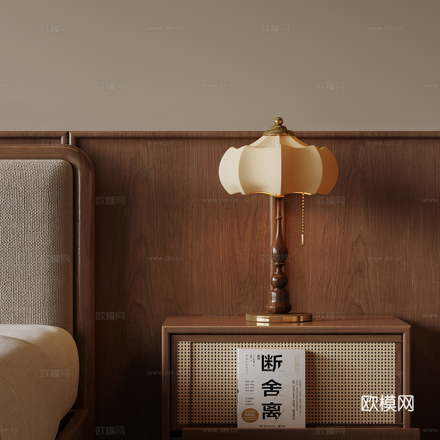 台灯 法式中古风台灯su模型