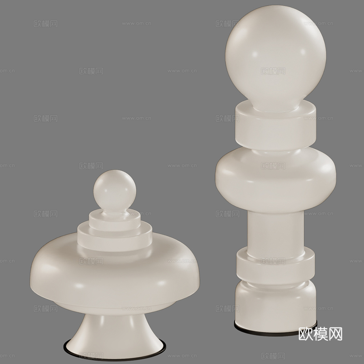 新中式侘寂落地灯3d模型