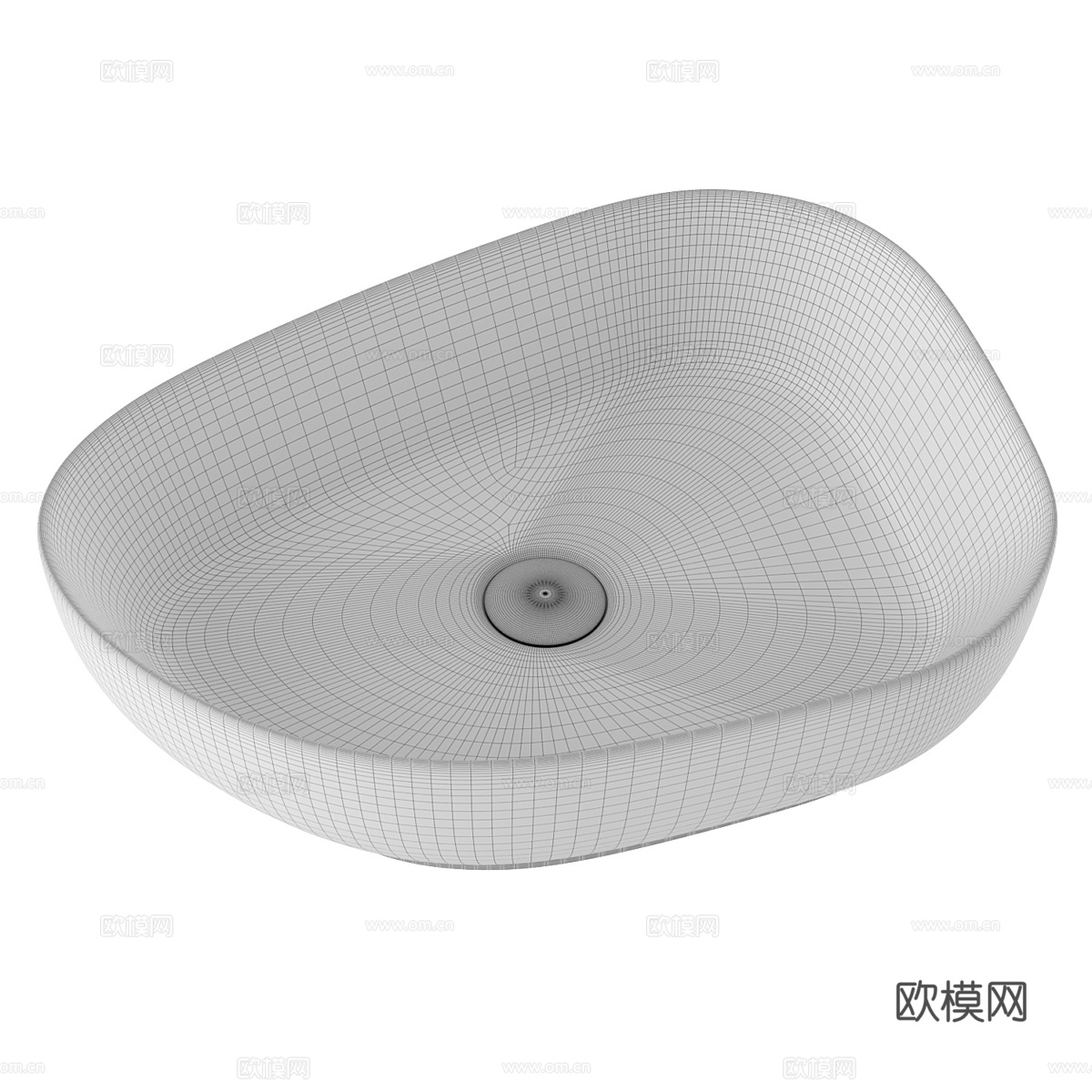 现代极简陶瓷台盆 面盆 洗手盆3d模型