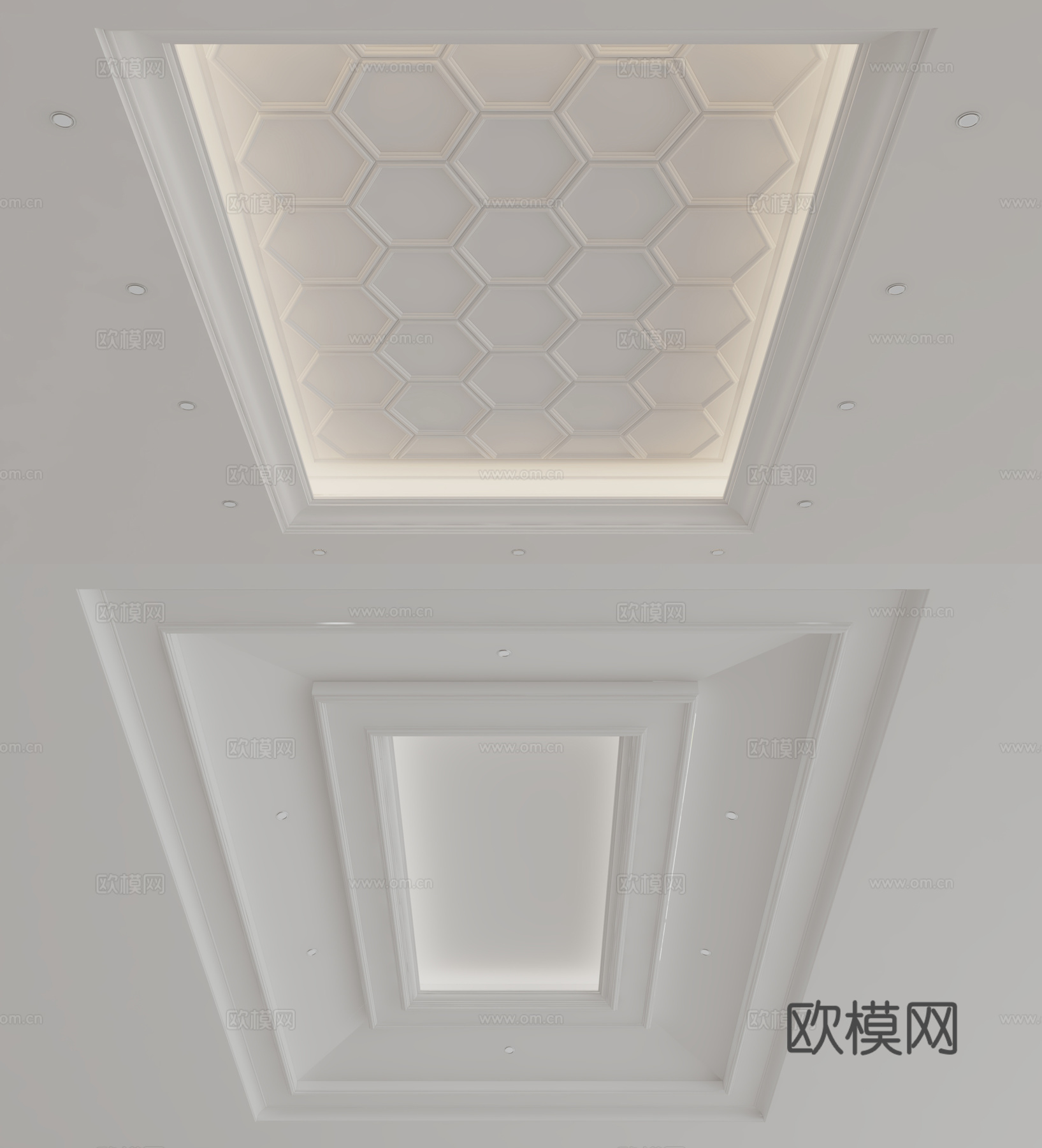 简欧天花吊顶3d模型