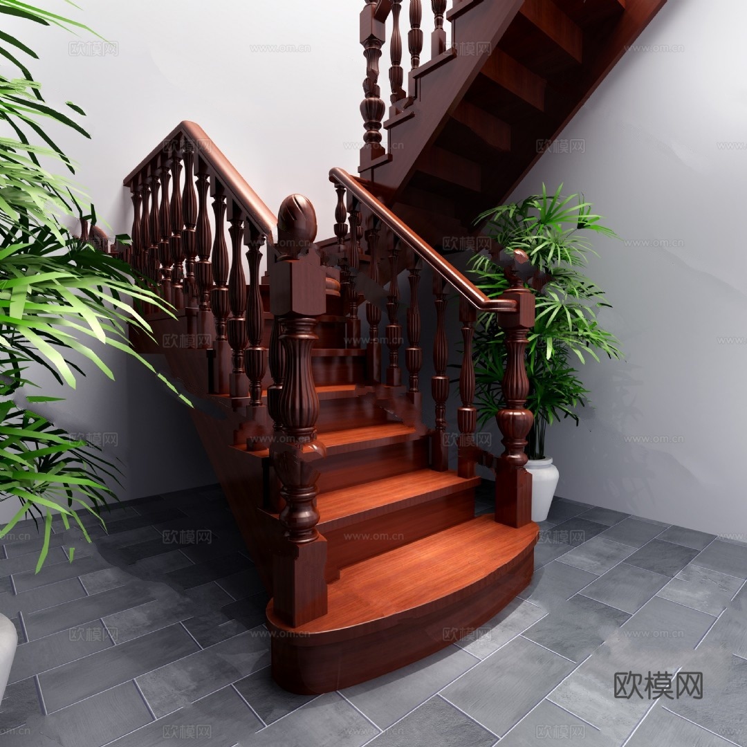 楼梯 扶手 模型3d模型
