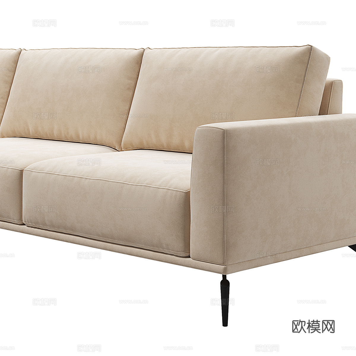 现代意式布艺转角沙发3d模型