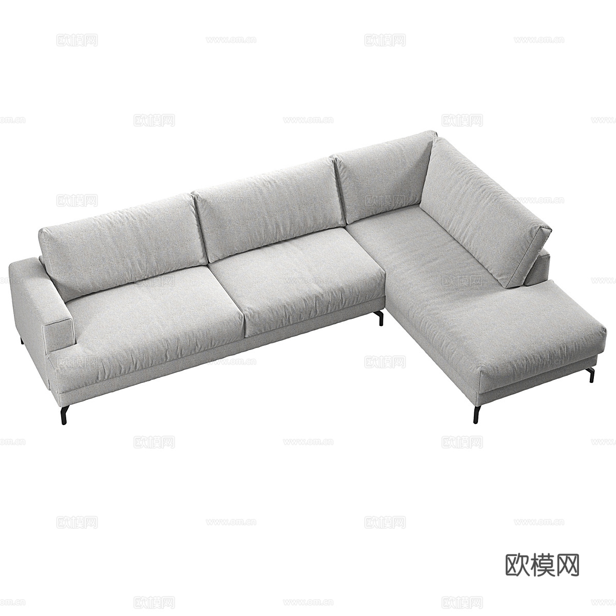 现代意式布艺转角沙发3d模型