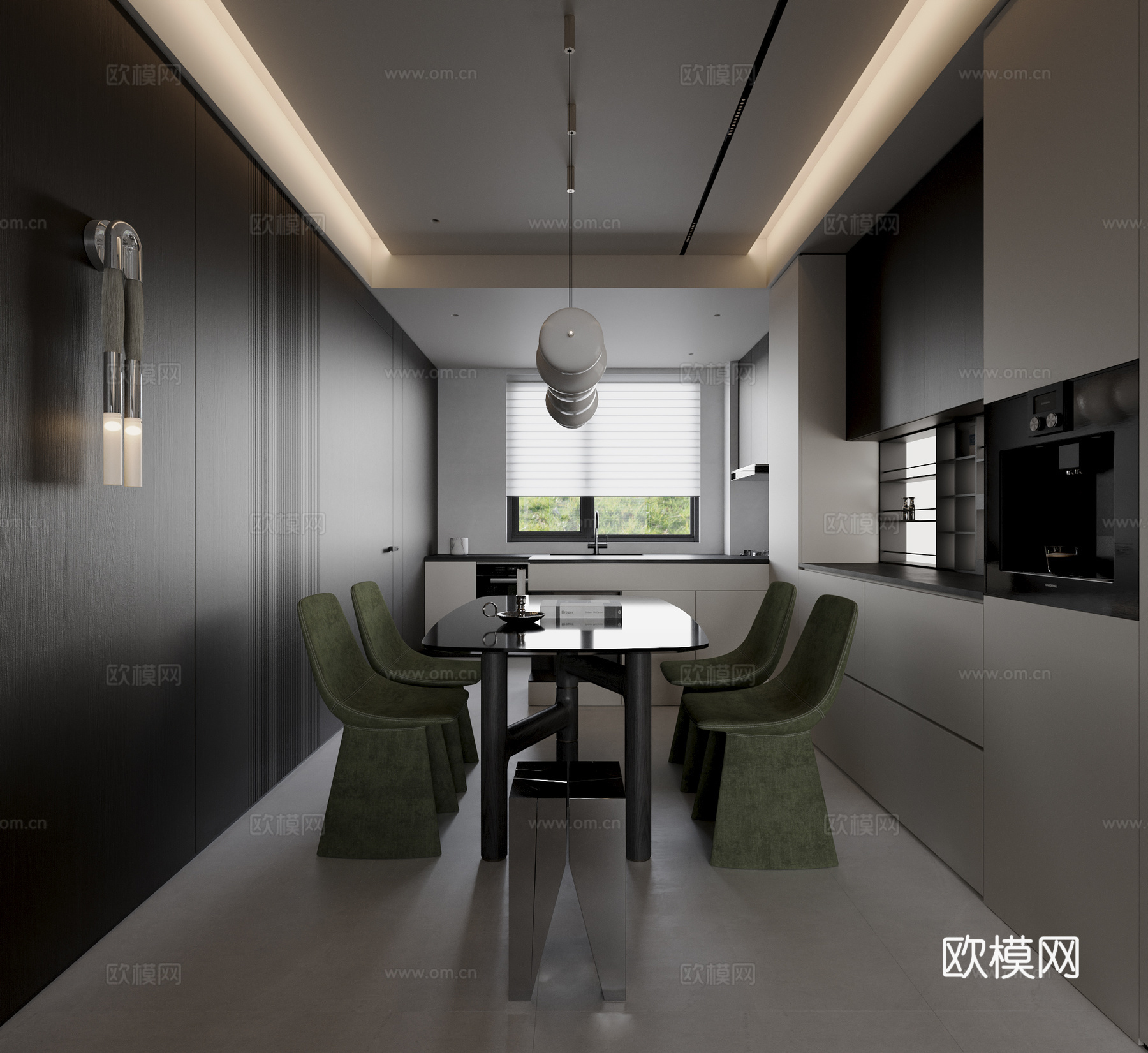 现代意式餐厅su模型