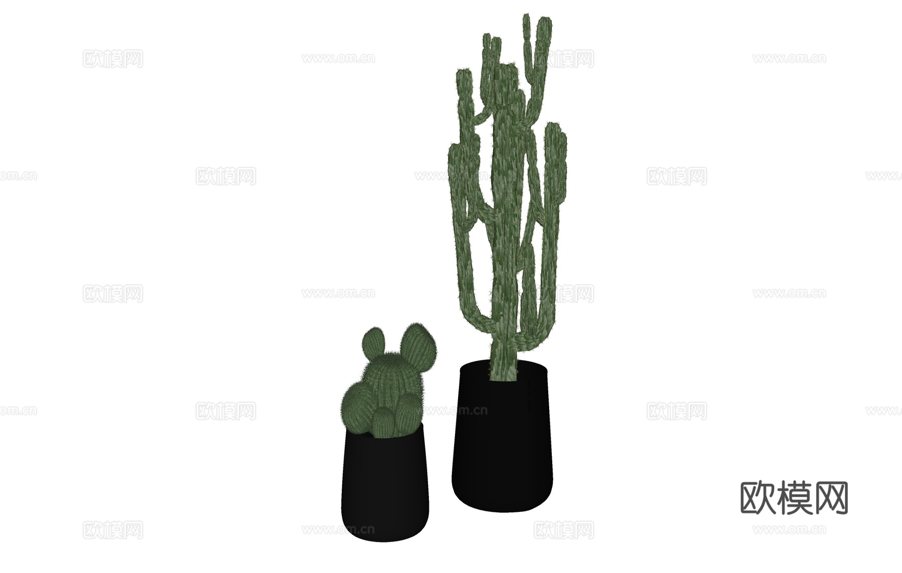 盆栽植物仙人掌su模型