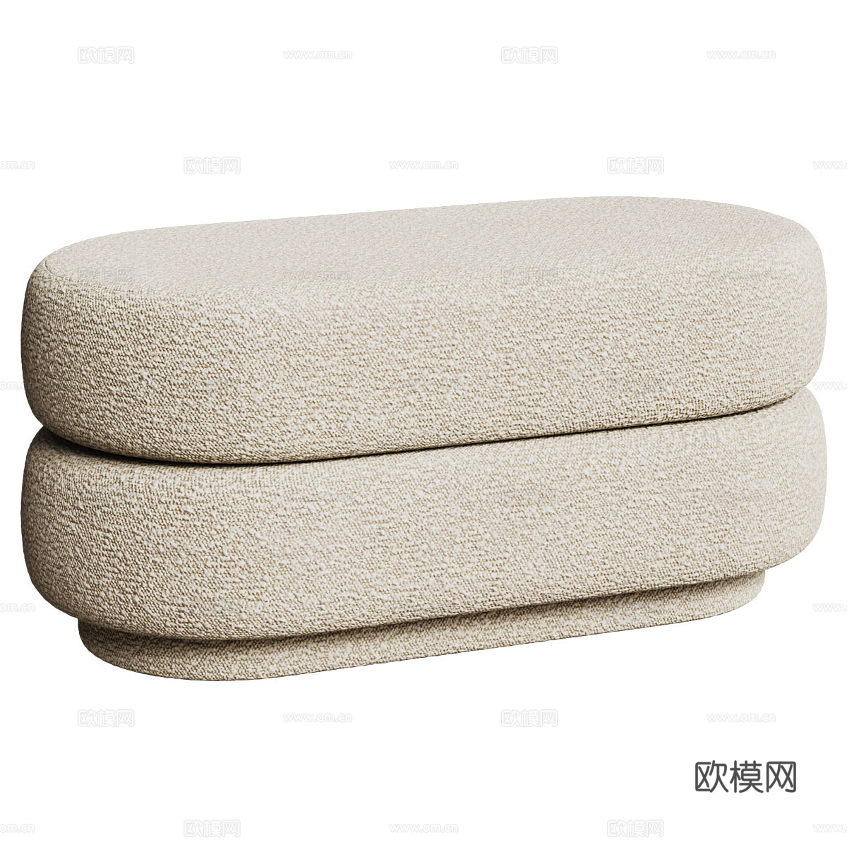 现代侘寂奶油风沙发凳3d模型