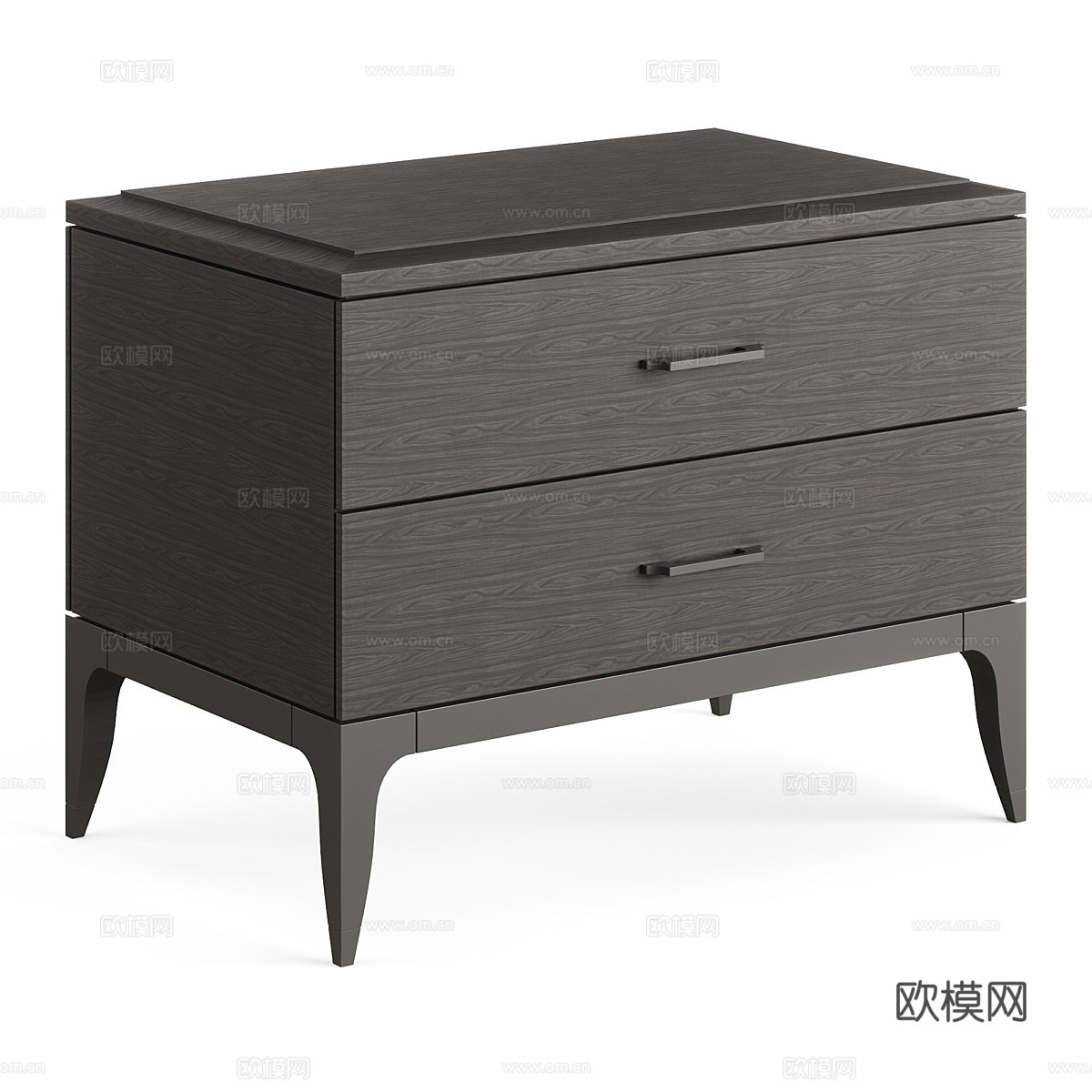 现代意式实木床头柜3d模型