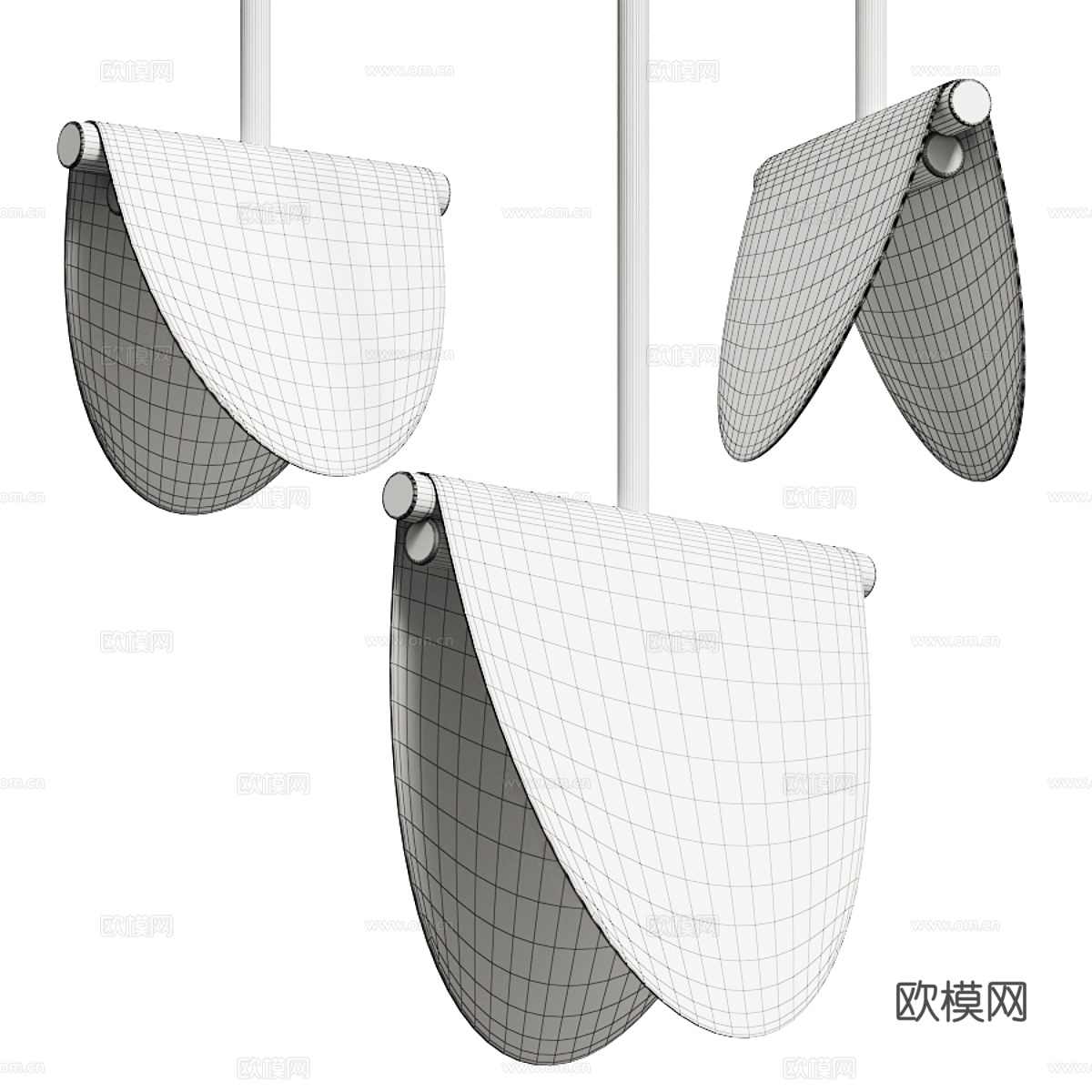 现代轻奢金属装饰吊灯3d模型