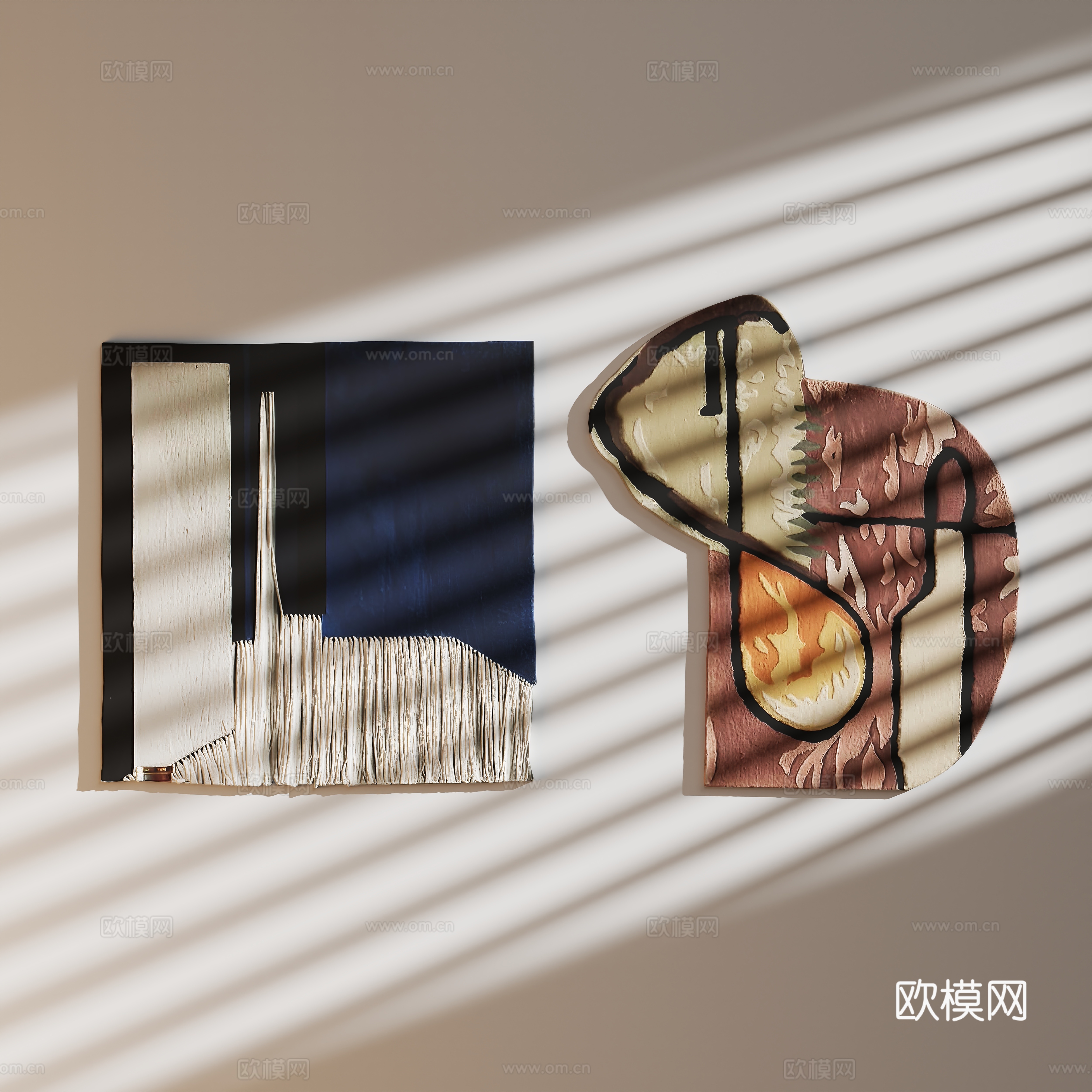 现代艺术挂件墙饰su模型