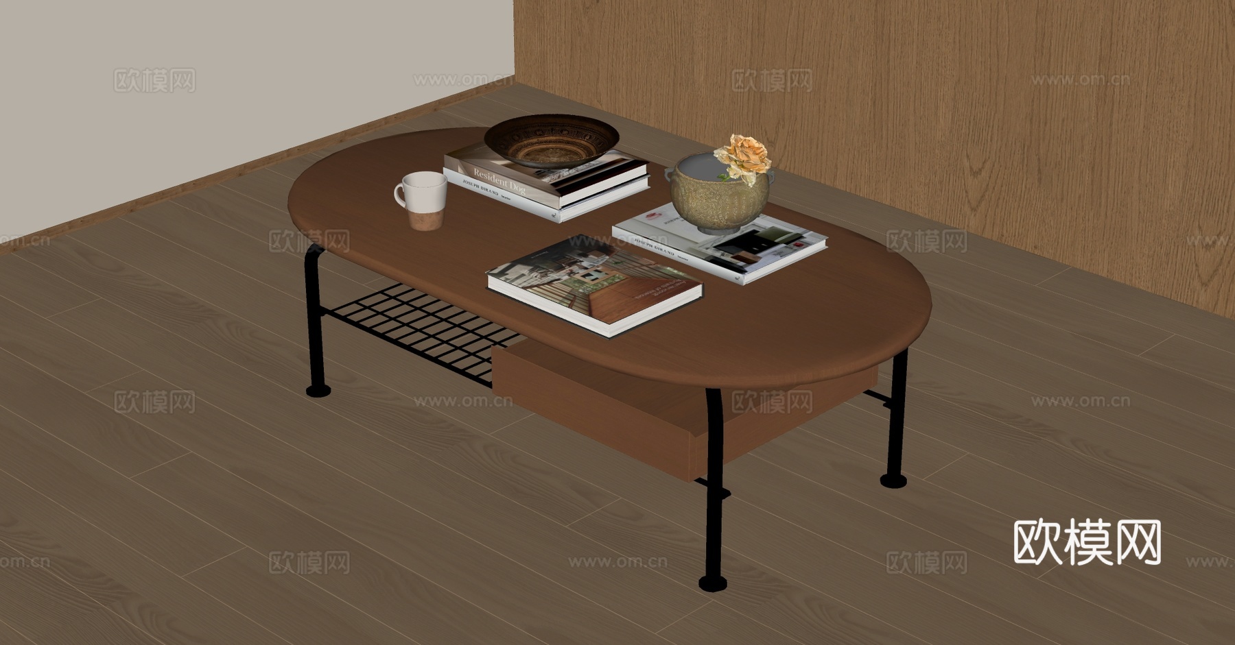 中古风茶几su模型