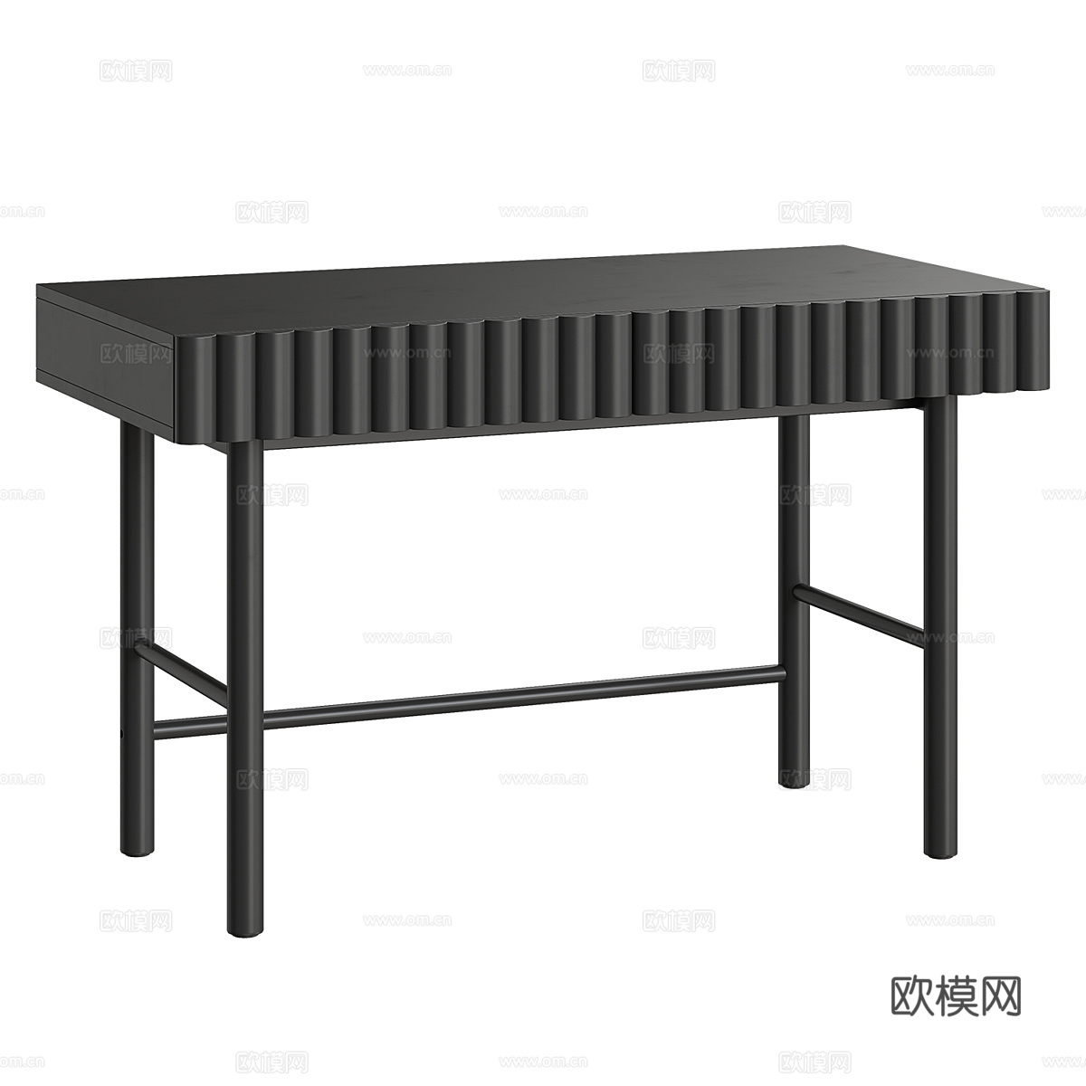 现代奶油风书桌 梳妆台3d模型