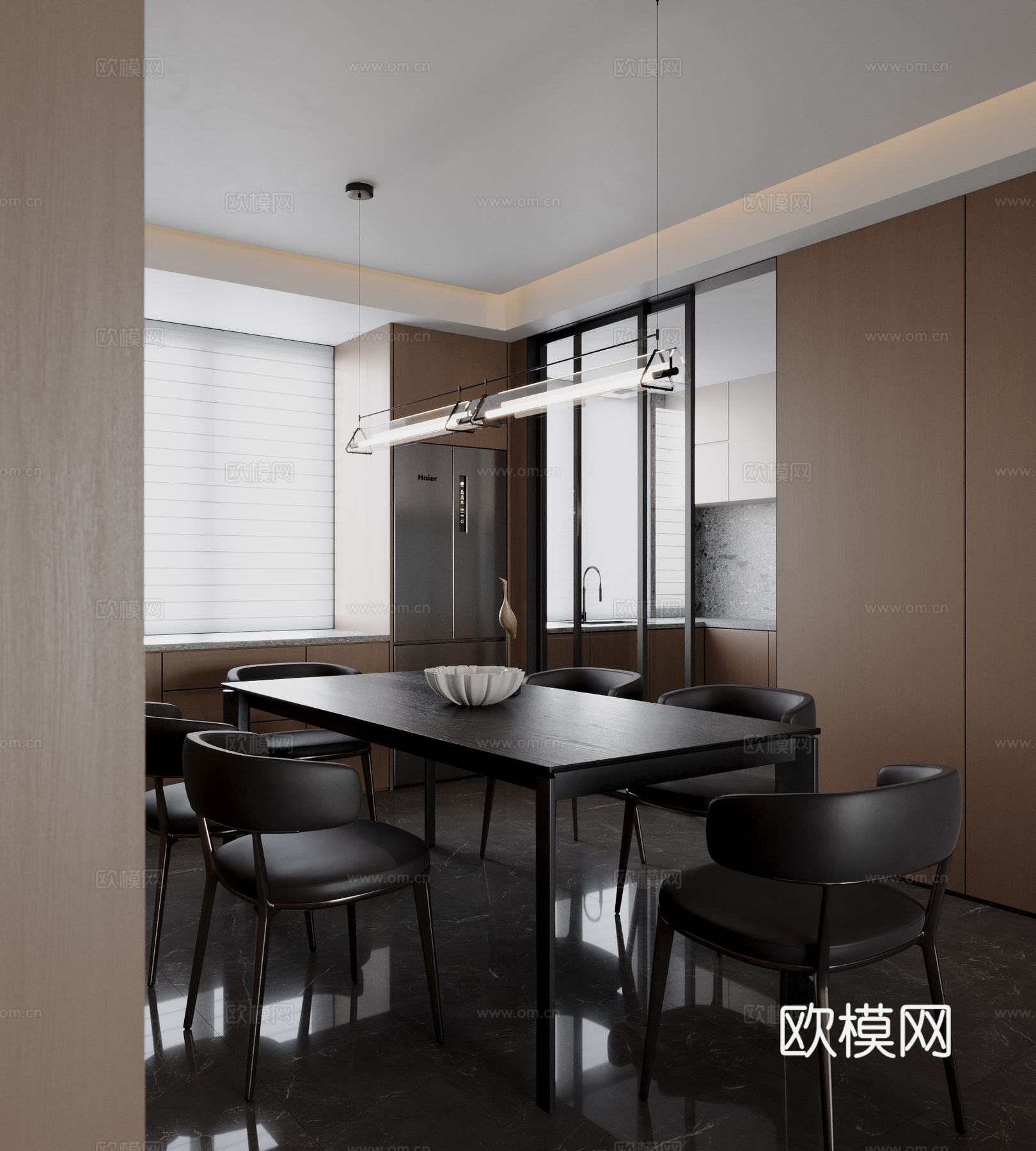 现代意式餐厅su模型