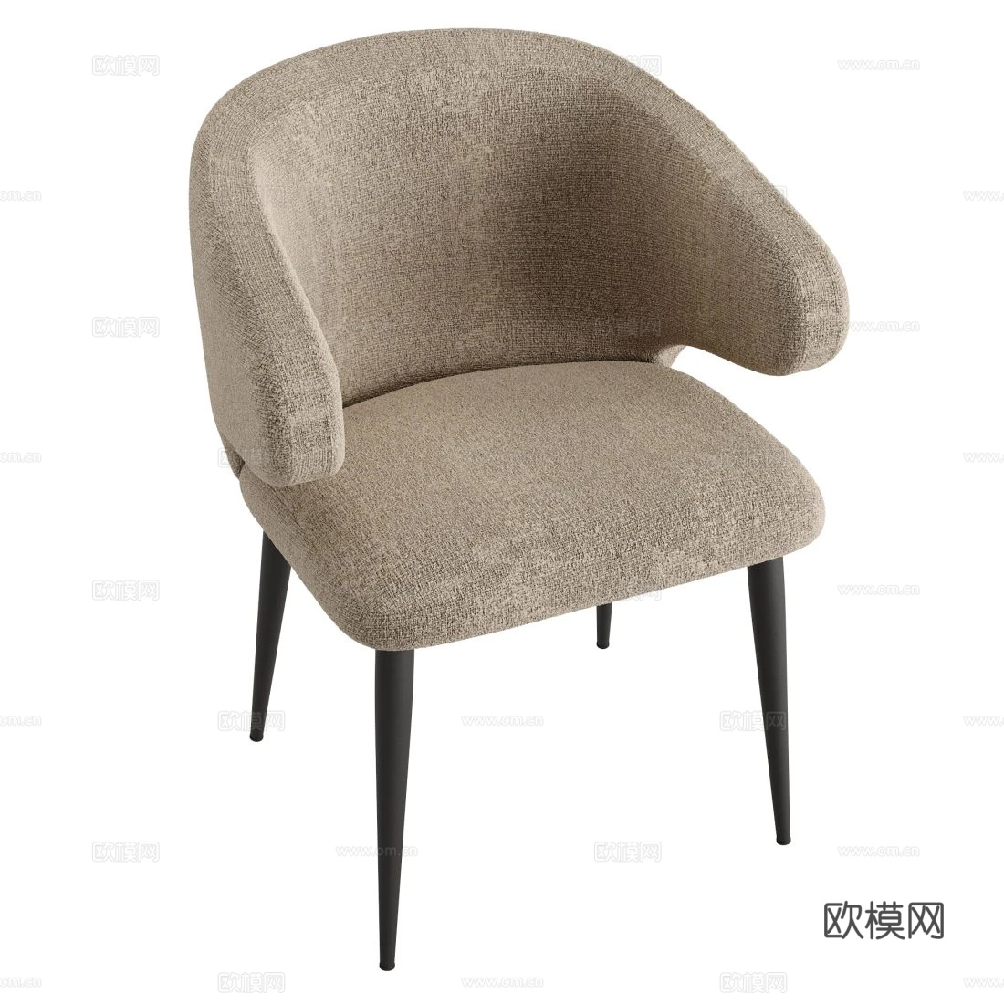 现代意式布艺椅子3d模型