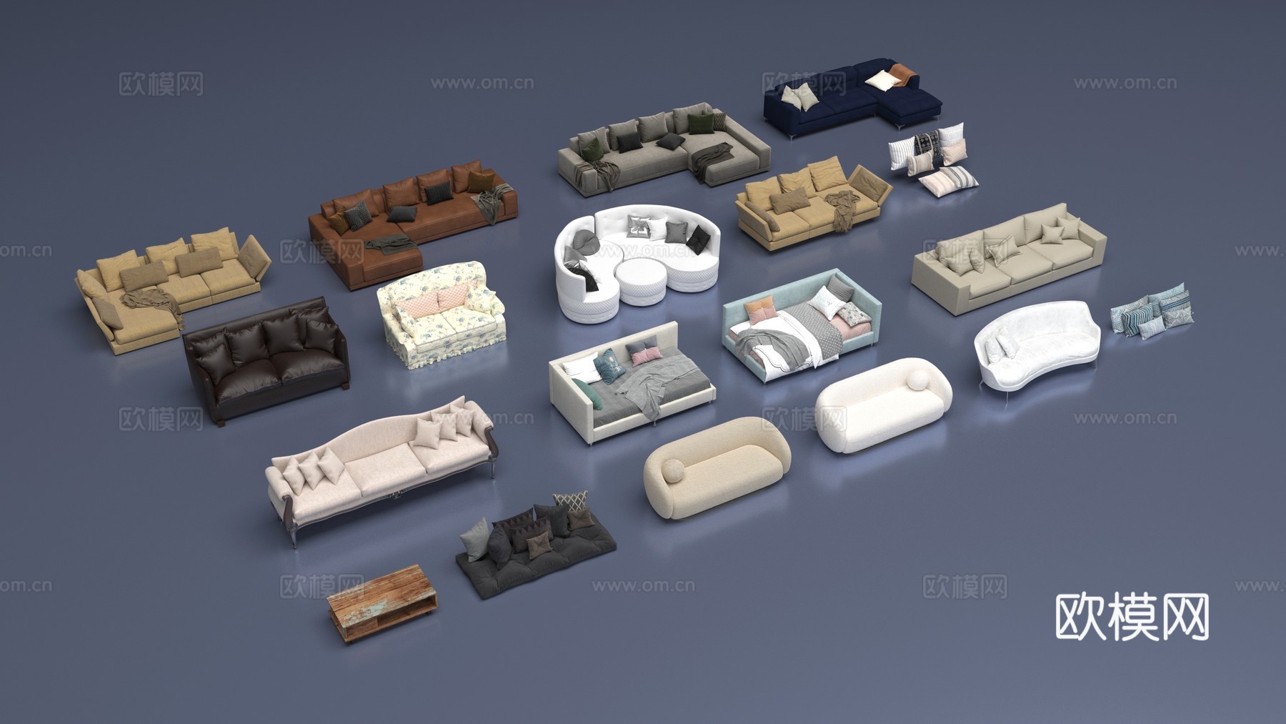 现代室内沙发组合3d模型