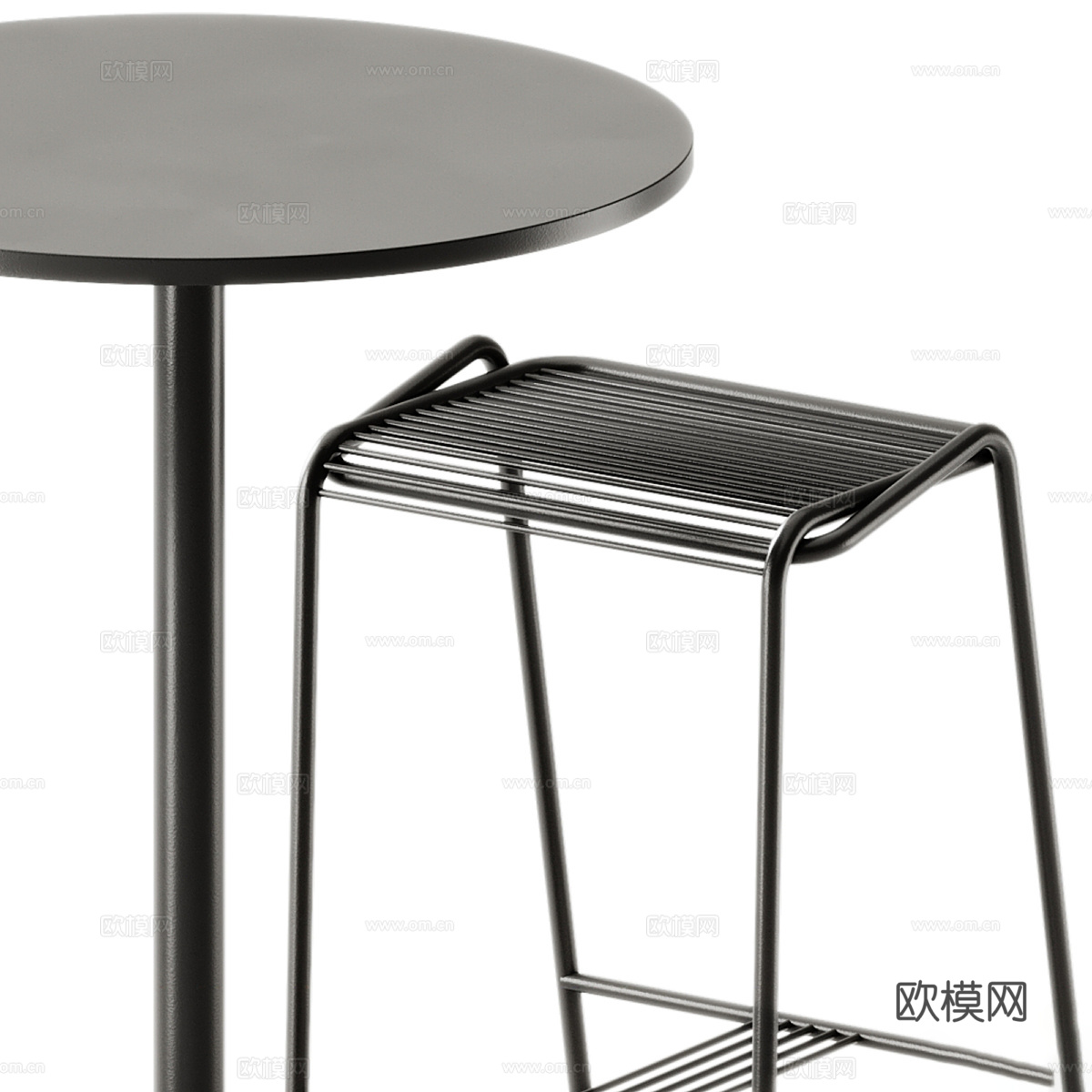 现代意式极简休闲桌椅3d模型