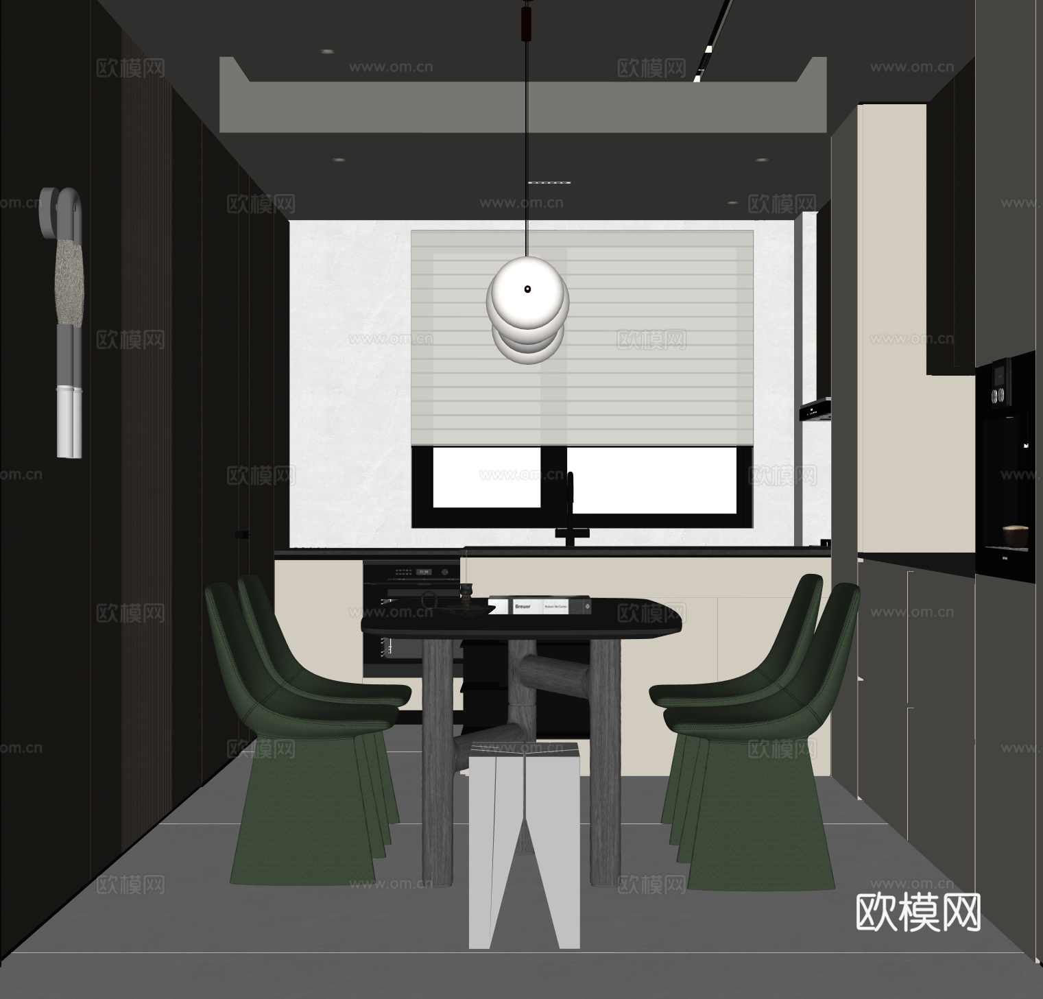 现代意式餐厅su模型