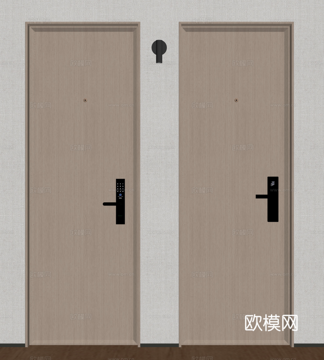 单开门 酒店代单开门 木门su模型