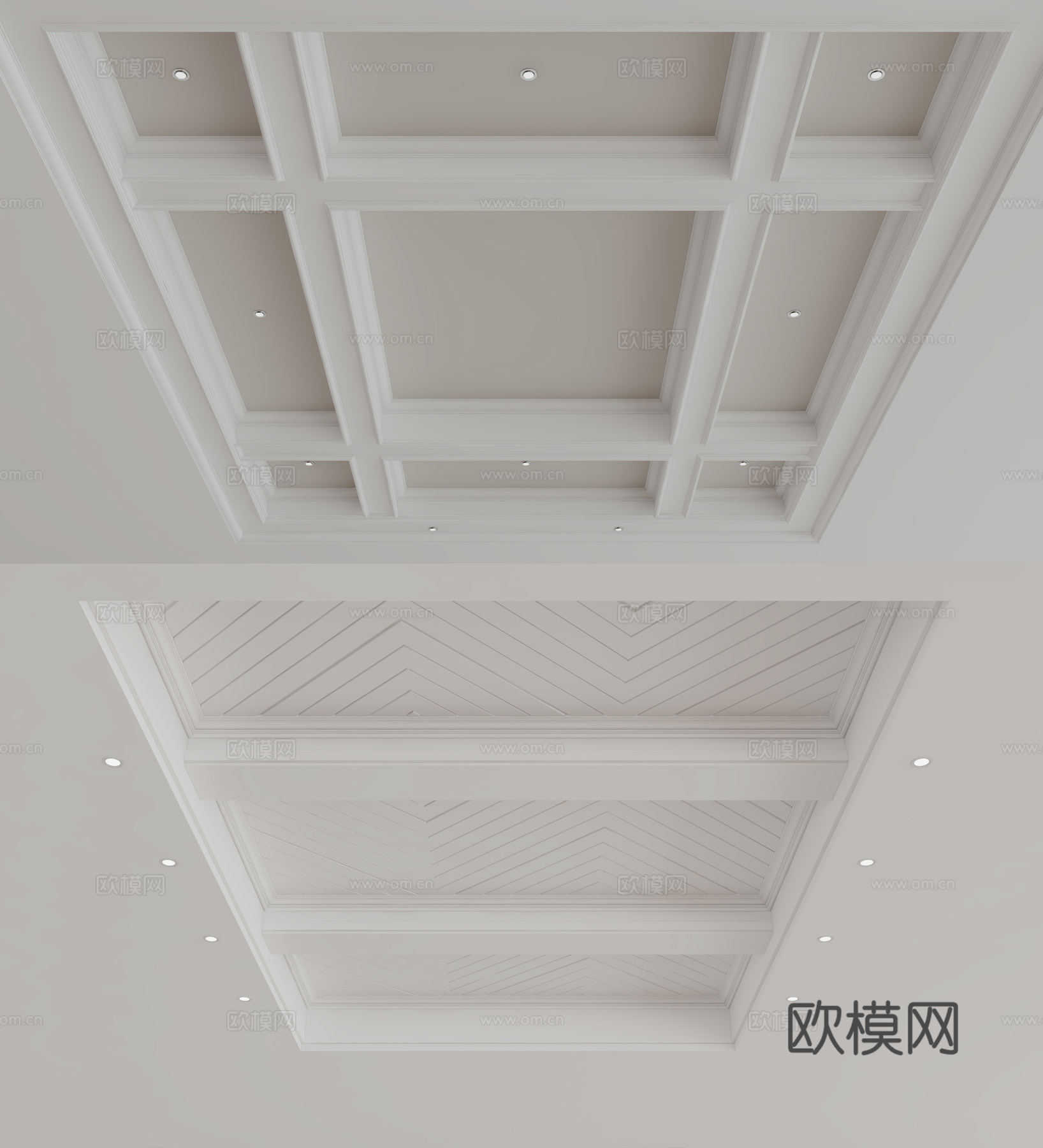 简欧天花吊顶3d模型
