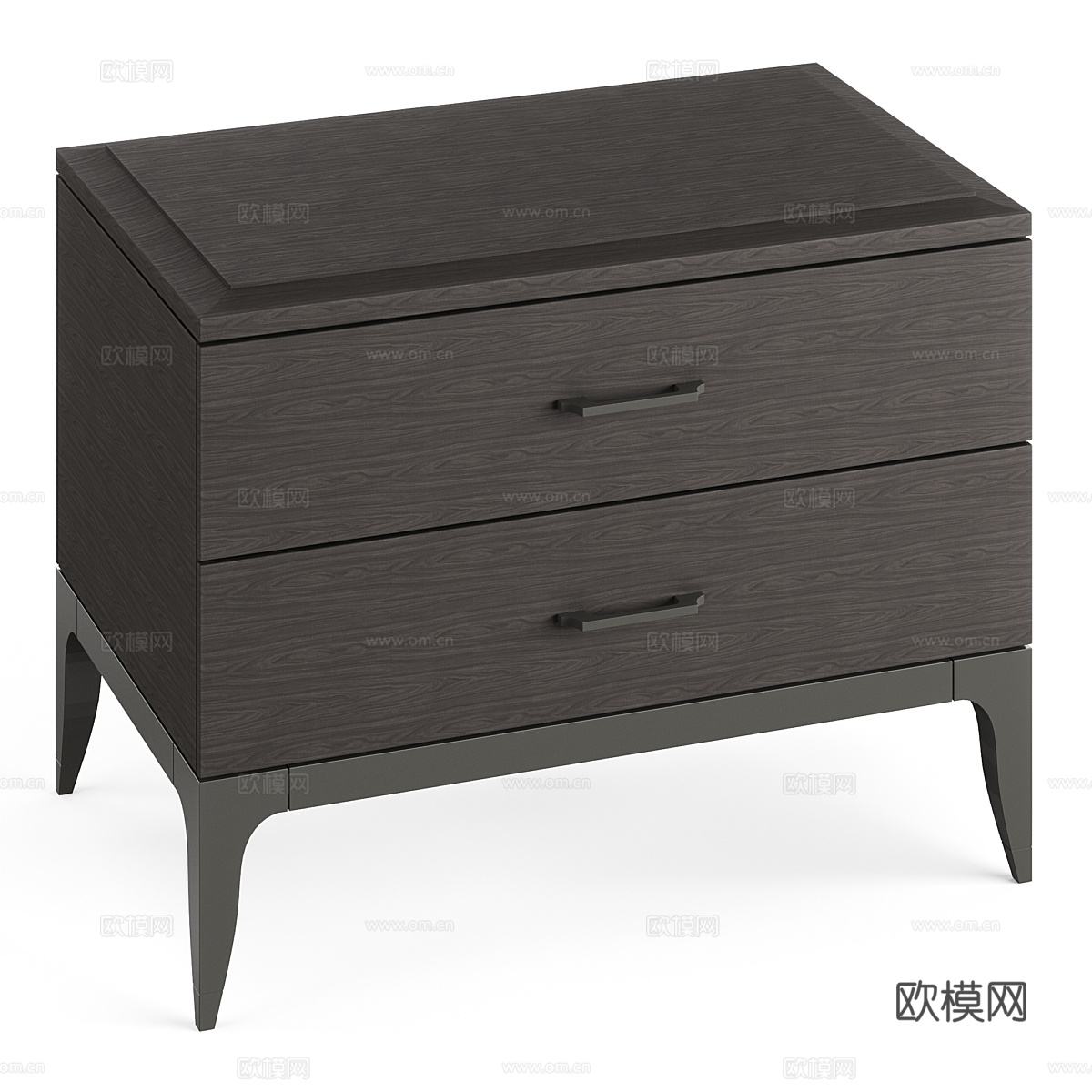 现代意式实木床头柜3d模型