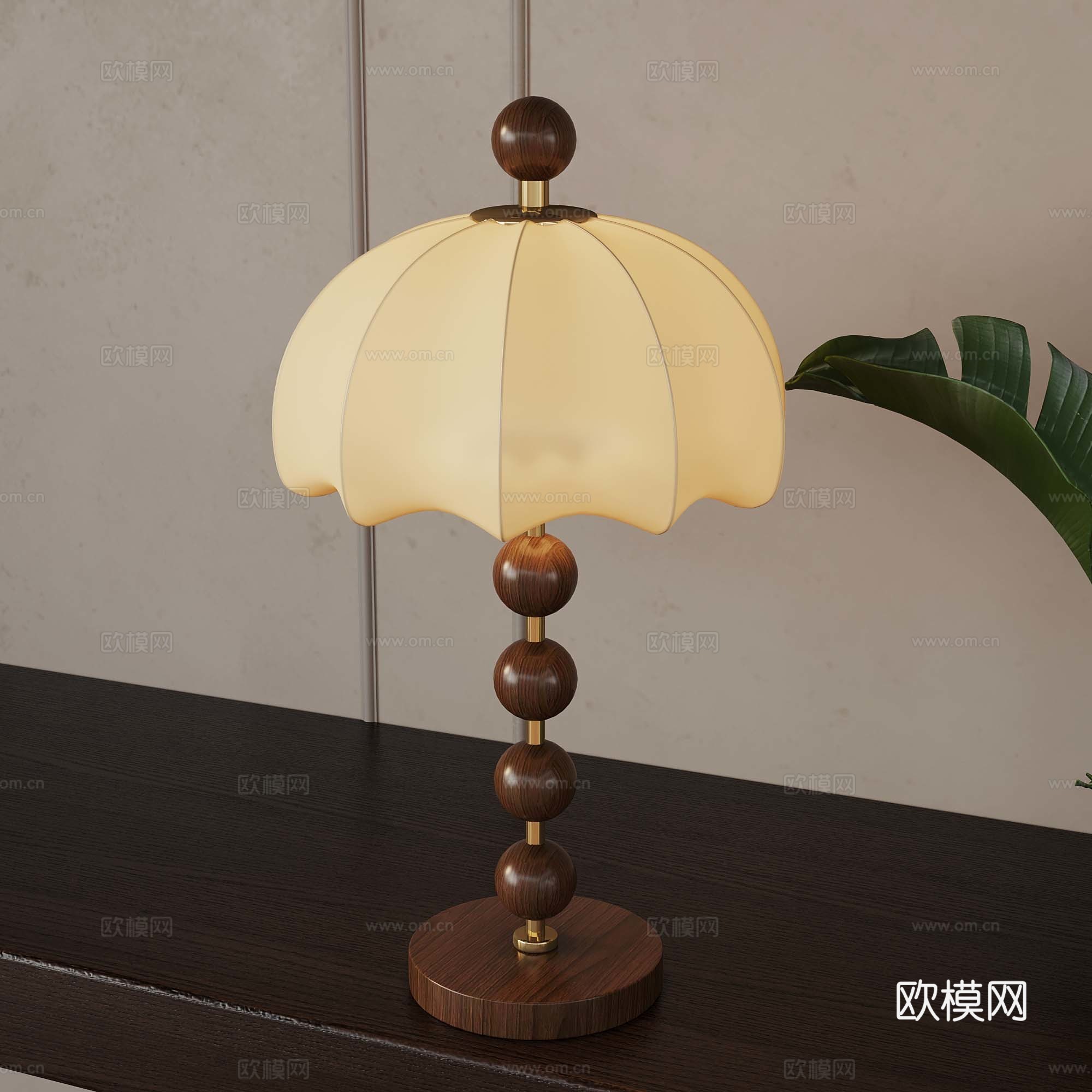 法式中古风台灯su模型
