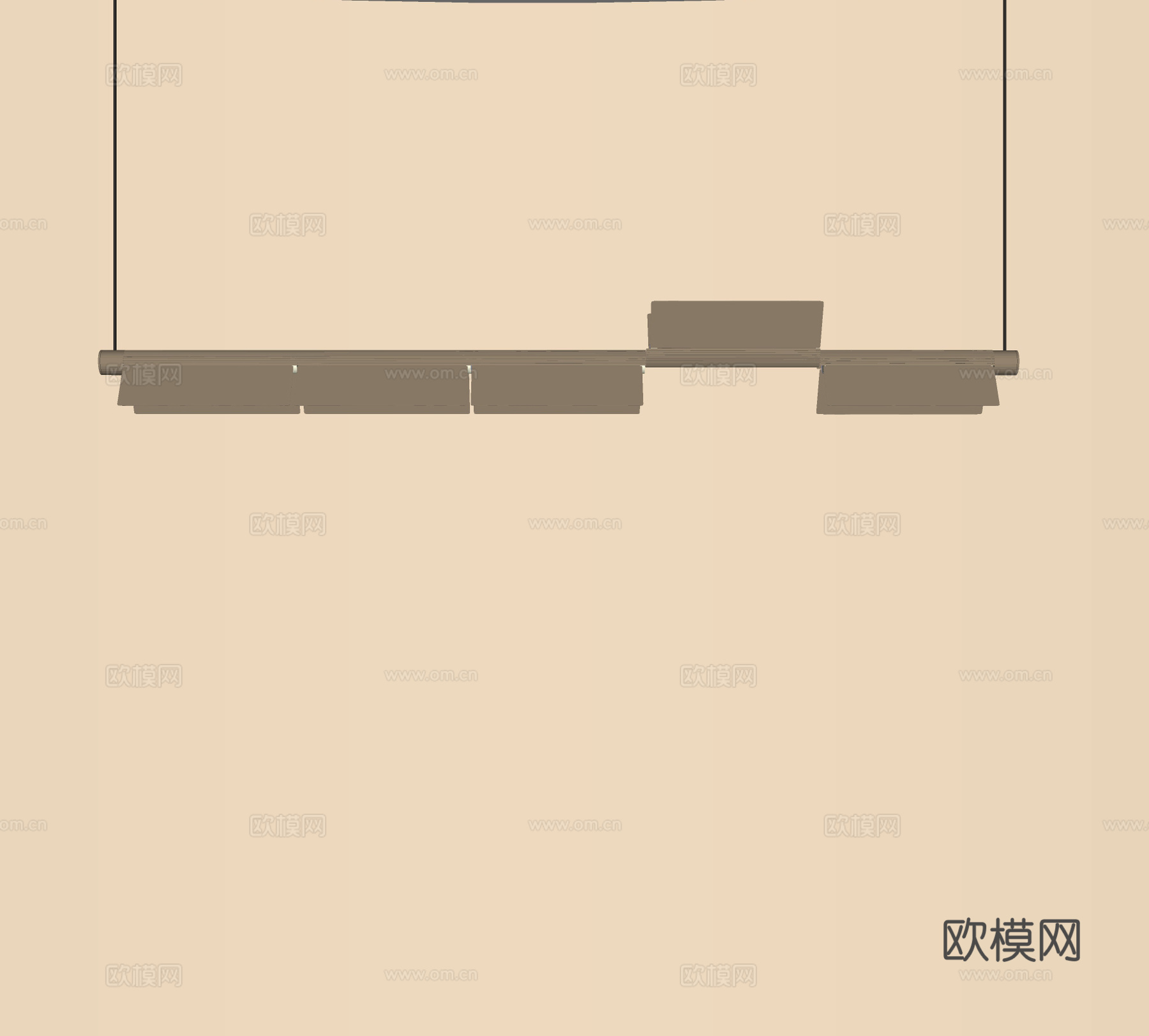 现代餐厅吊灯 长条吊灯 吧台吊灯 前台吊灯 金属吊灯su模型