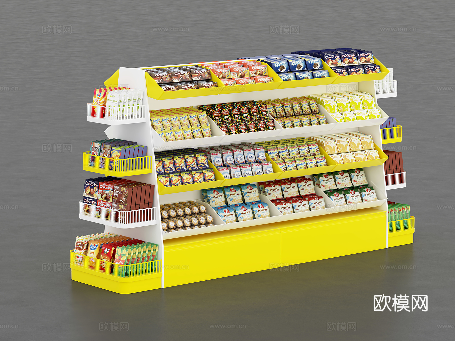 货架超市货架零食架陈列架3d模型