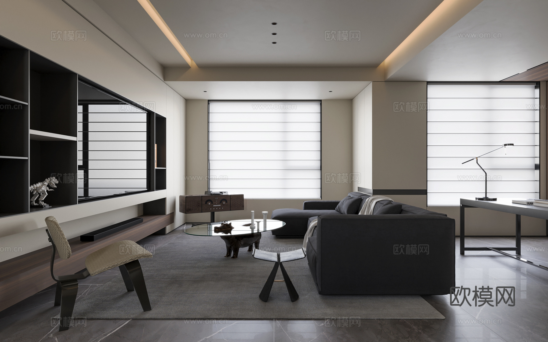现代客厅su模型