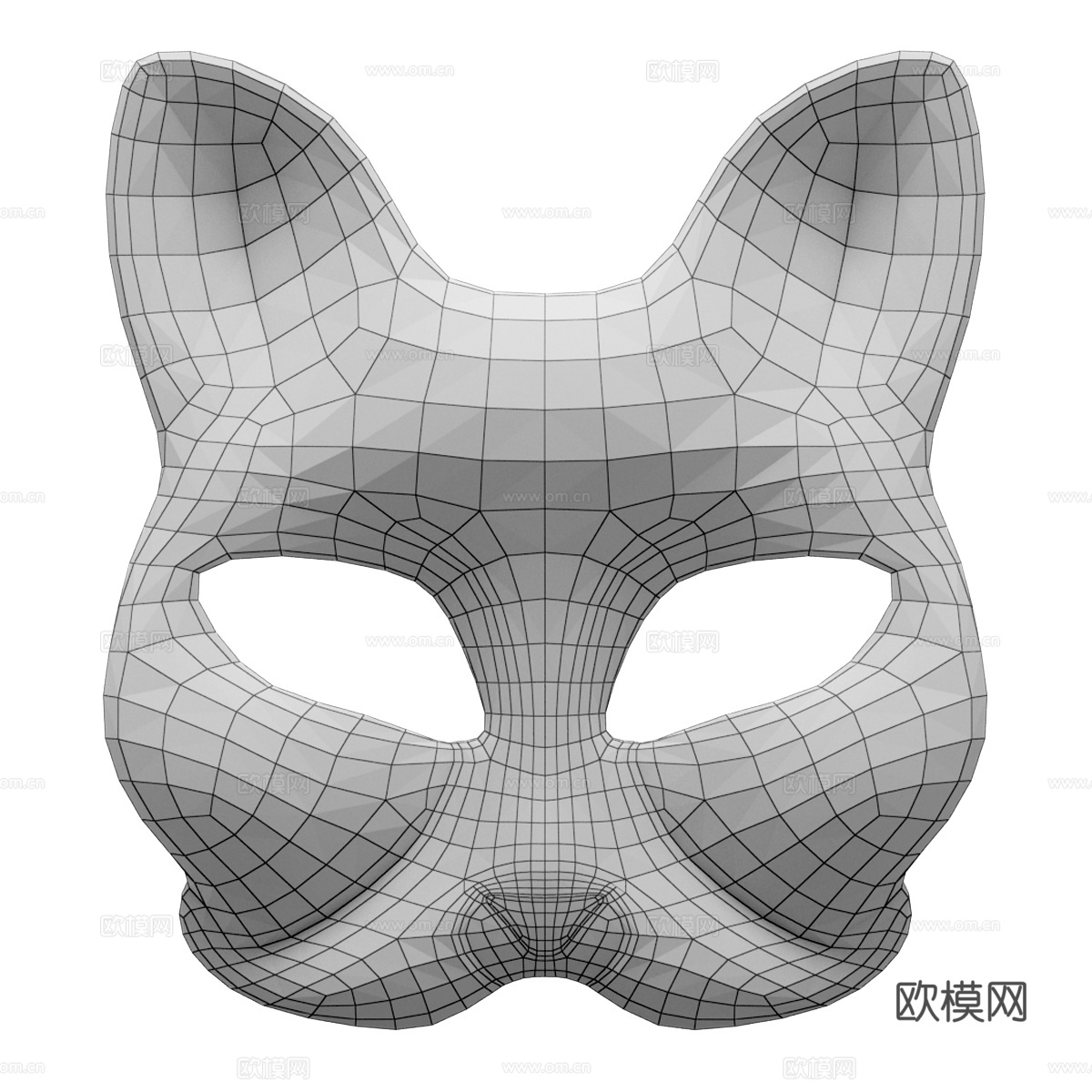 现代日式狐狸面具3d模型