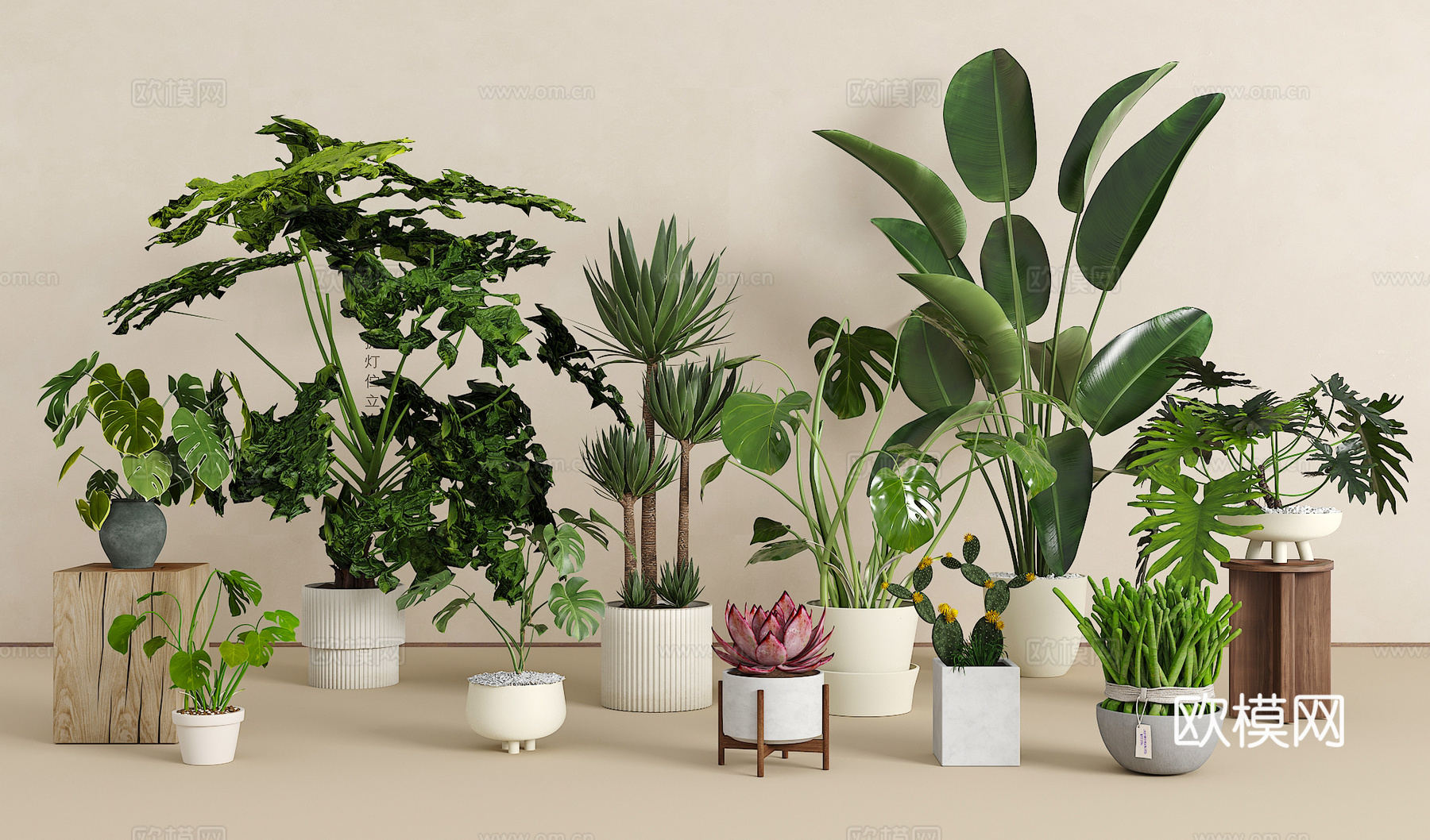 绿植盆栽组合su模型