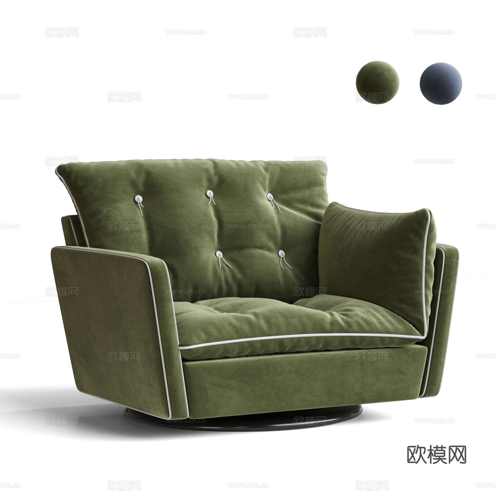 BAXTER 现代 意式 单人沙发 索伦托沙发 休闲沙发3d模型