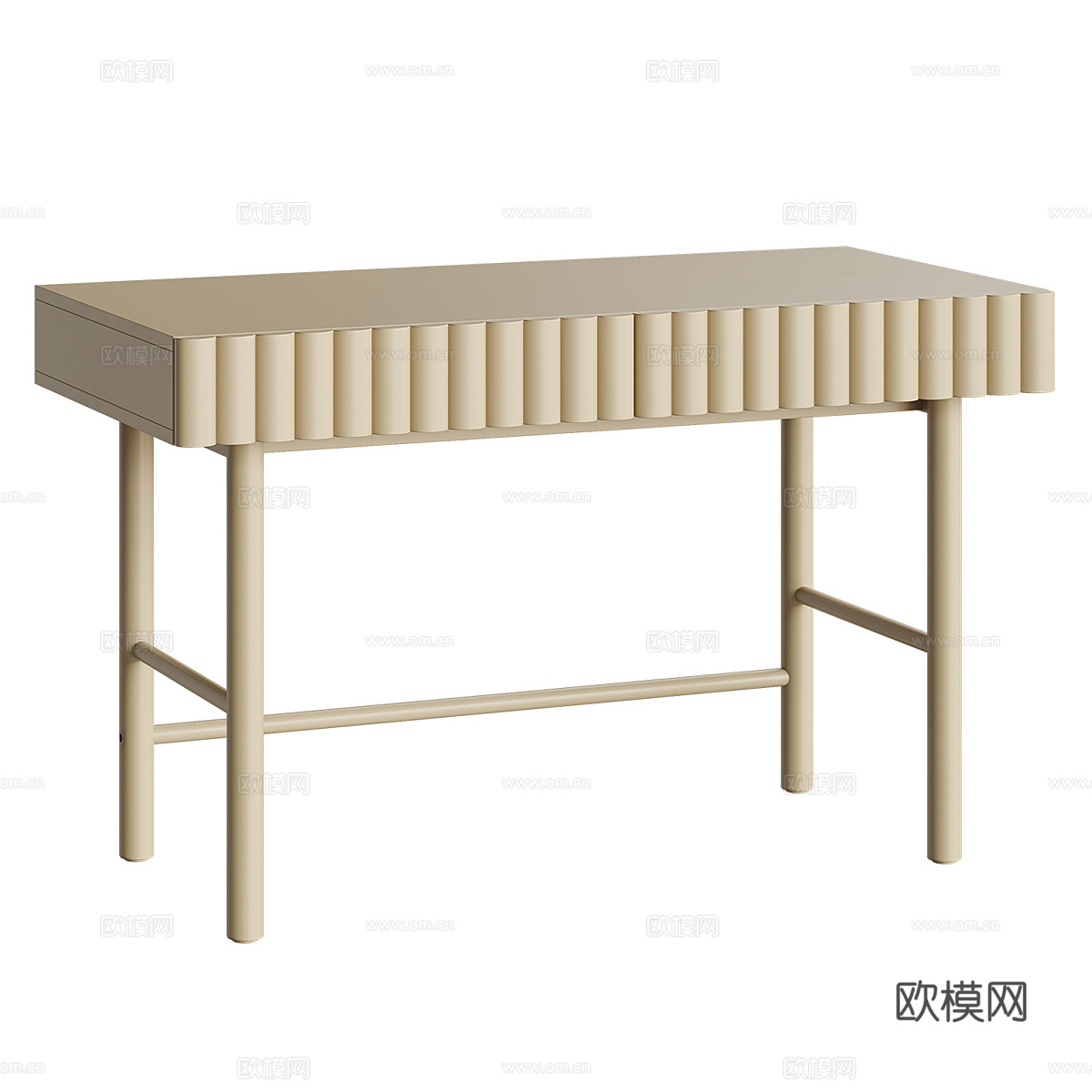 现代奶油风书桌 梳妆台3d模型